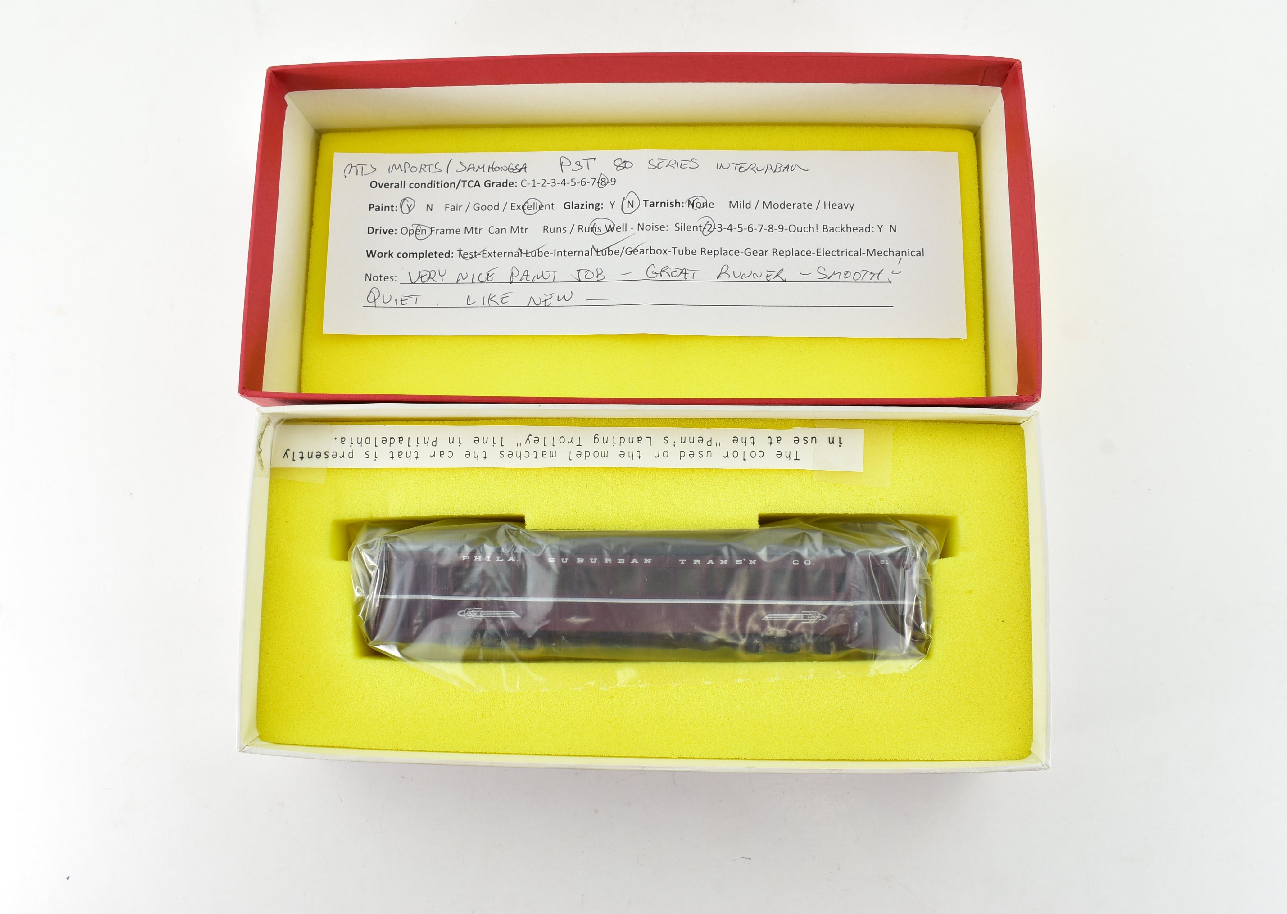 HO Brass MTS Imports 80 Series Philadelphia Suburban Transportation Powered Interurban CP