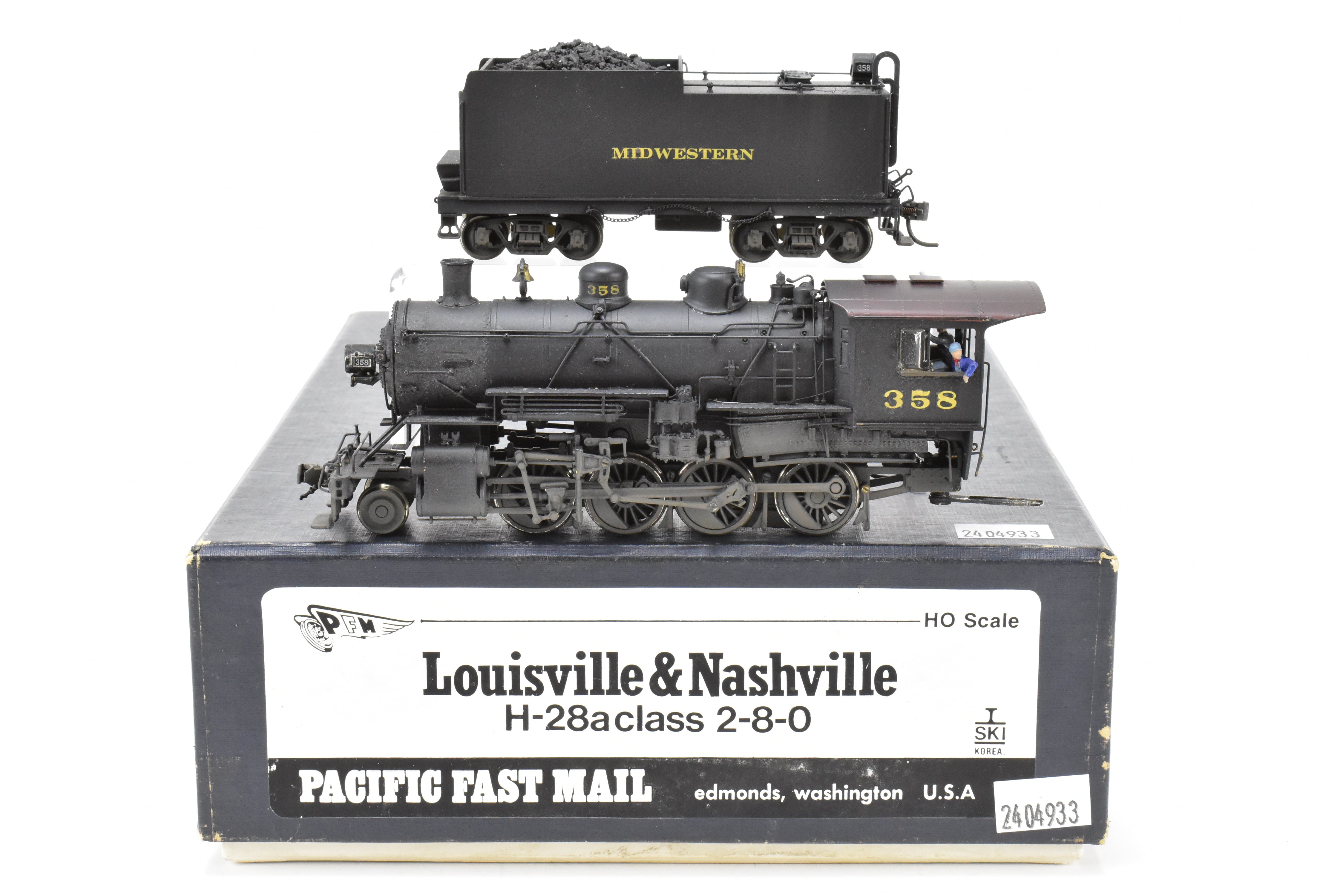 HO Scale Brass PFM SKI L&N Louisville & Nashville H-28a Class 2-8-0 with Custom Paint