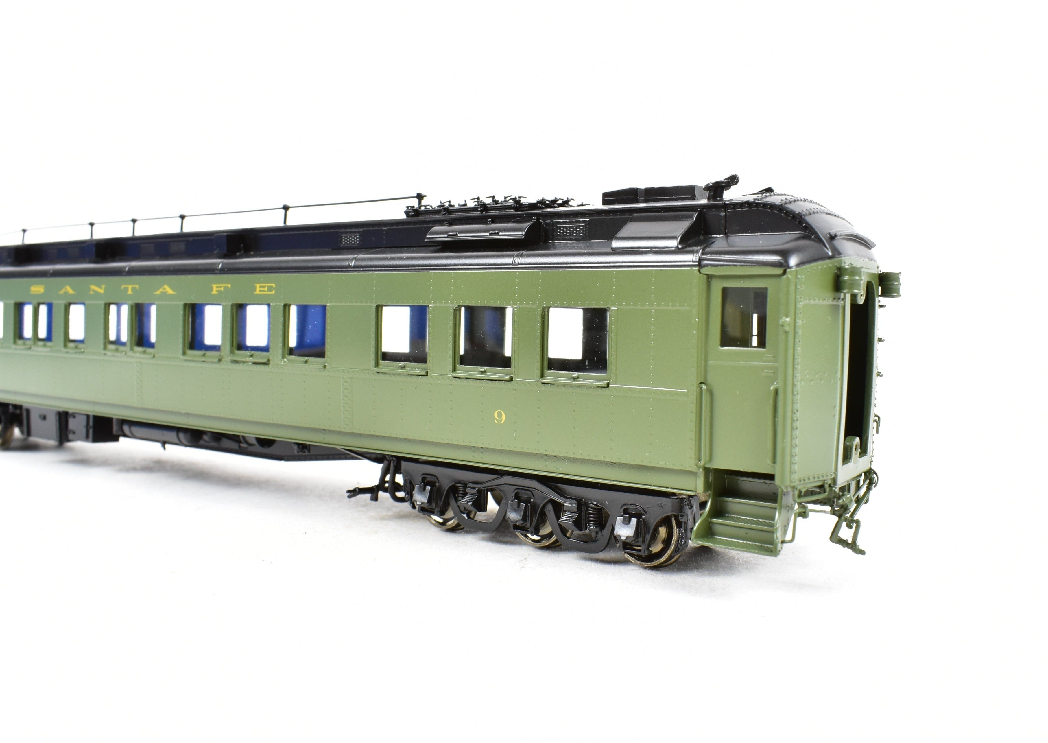 HO Scale Factory - Painted Brass ATSF - Santa Fe Heavyweight Business Car #9 by Pecos River