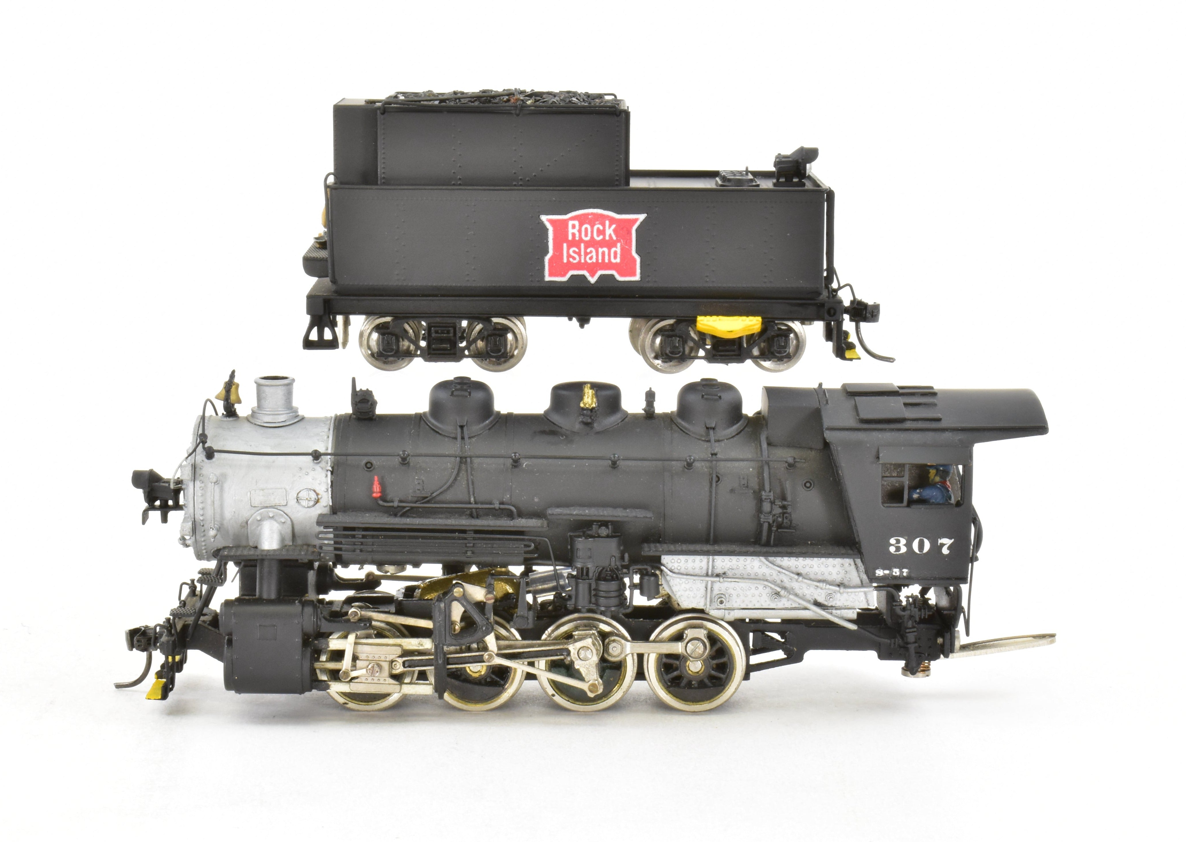 High - Quality HO Scale Brass PFM - Tenshodo CRI&P Rock Island 0 - 8 - 0 Switcher Locomotive Model, FP No. 307