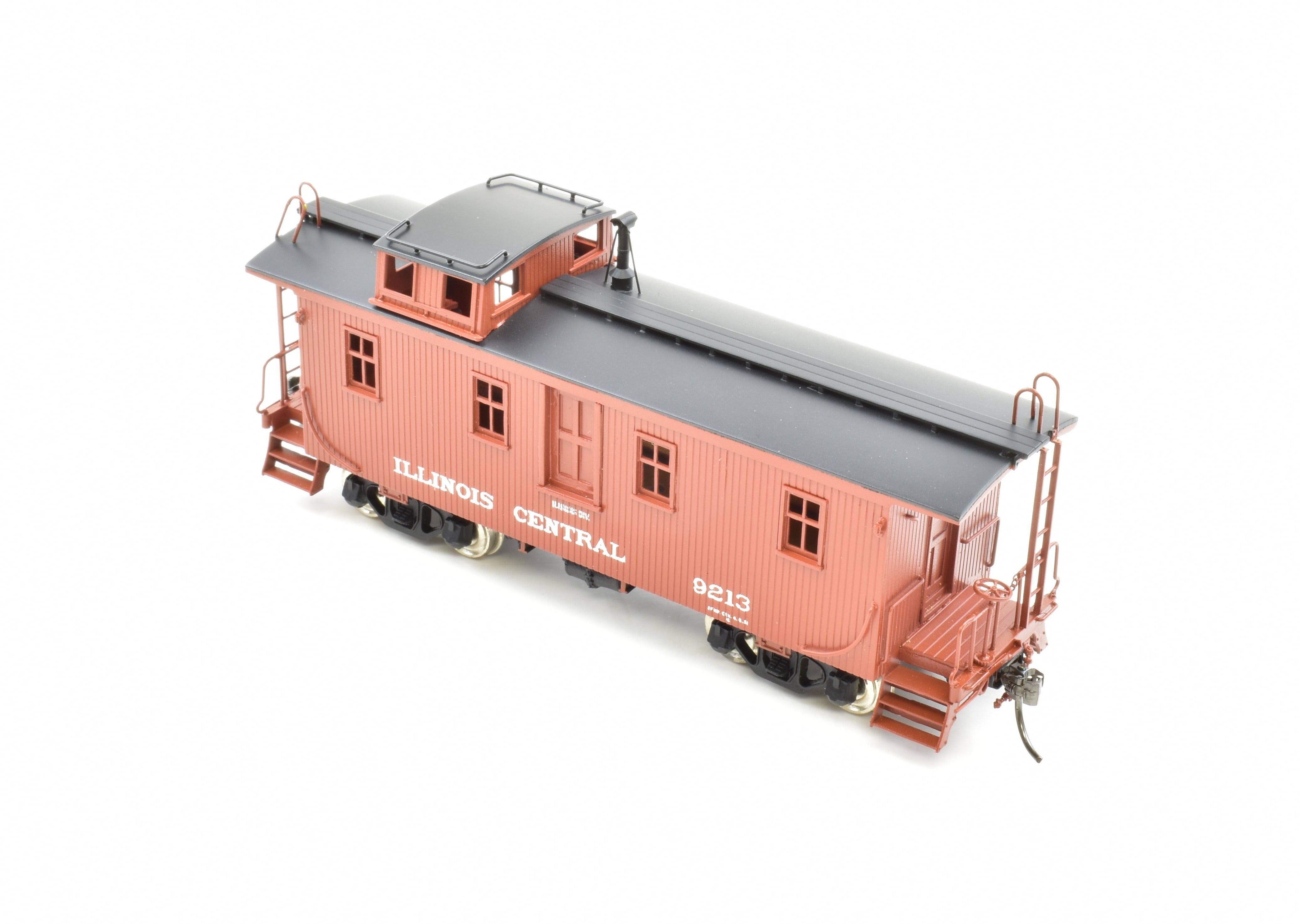 HO Scale Brass Pacific Fast Mail (PFM) SKI Illinois Central Wood Caboose Factory Painted Model Train Car