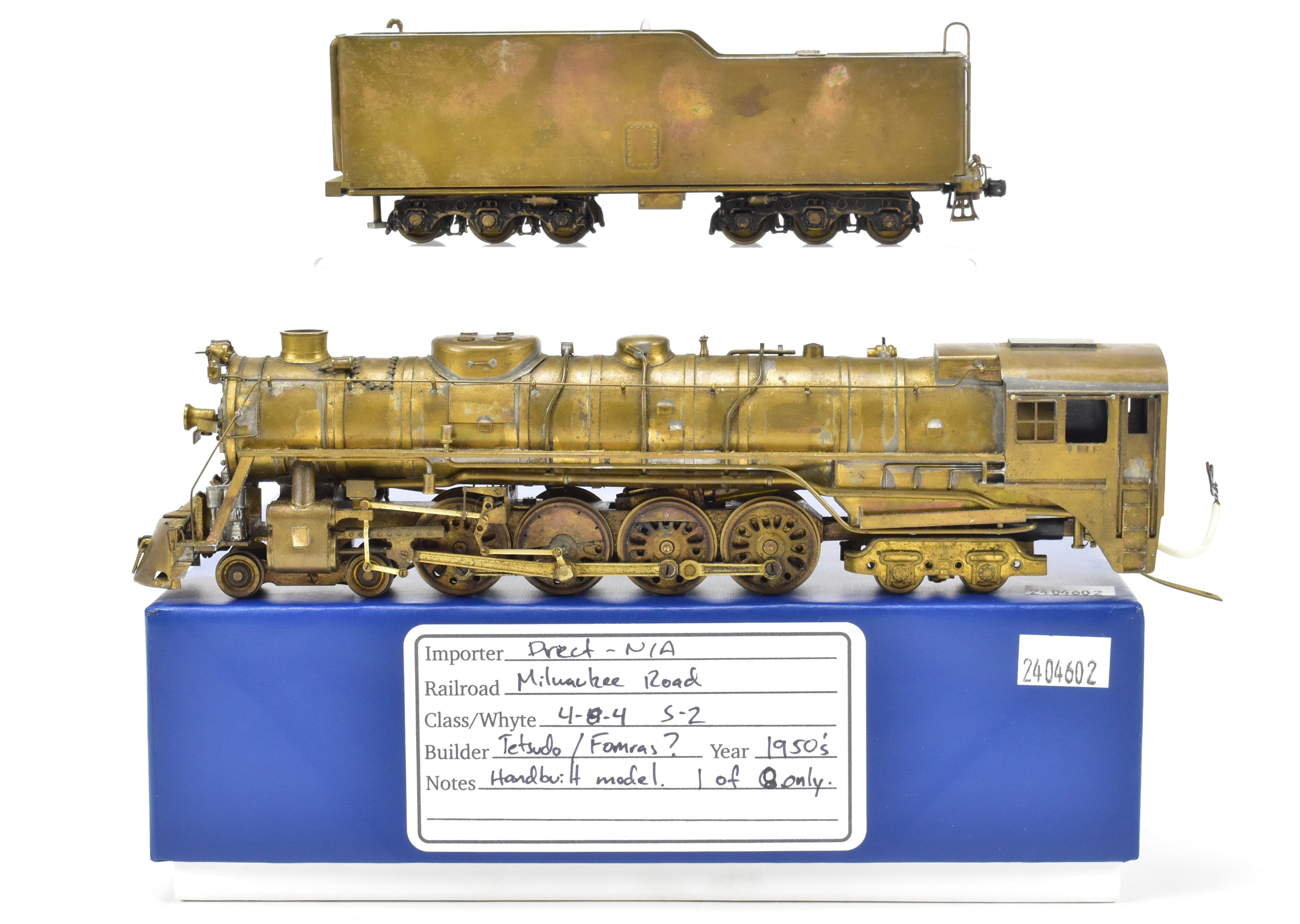 High - Quality HO Scale Brass Pacific Fast Mail Model Train - Tetsudo MILW - Milwaukee Road 4 - 8 - 4 S - 2, Hand - Crafted in 1956, One of Only 8 Produced!