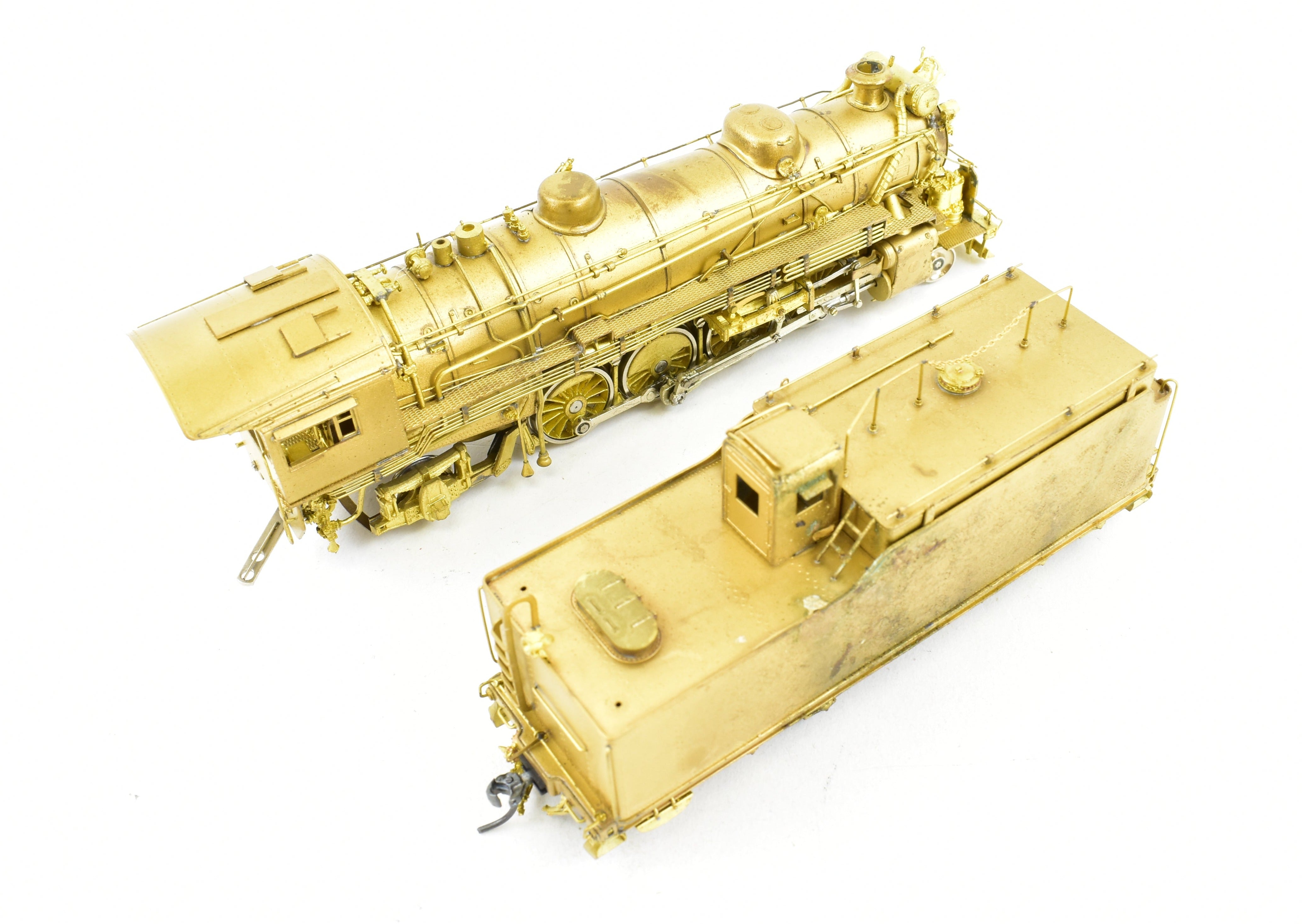 HO Scale Brass Key Imports Texas & Pacific H-2r 2-8-2 Mikado Steam Locomotive Model #800 with Elesco Feedwater Heater