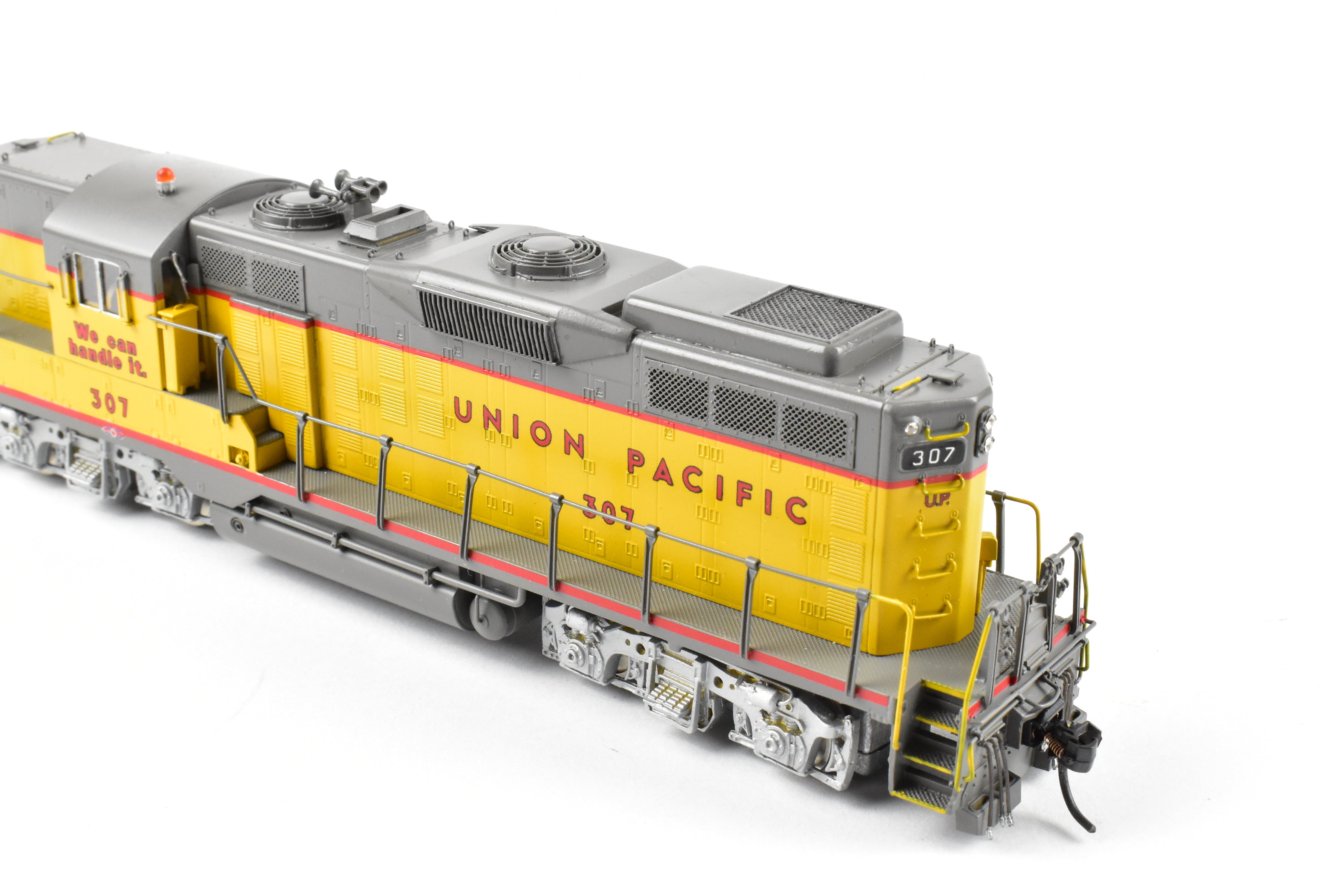 HO Scale Brass Model of Oriental Limited Union Pacific EMD GP9 Locomotive with 1750 HP MA Version, Unit Number 307