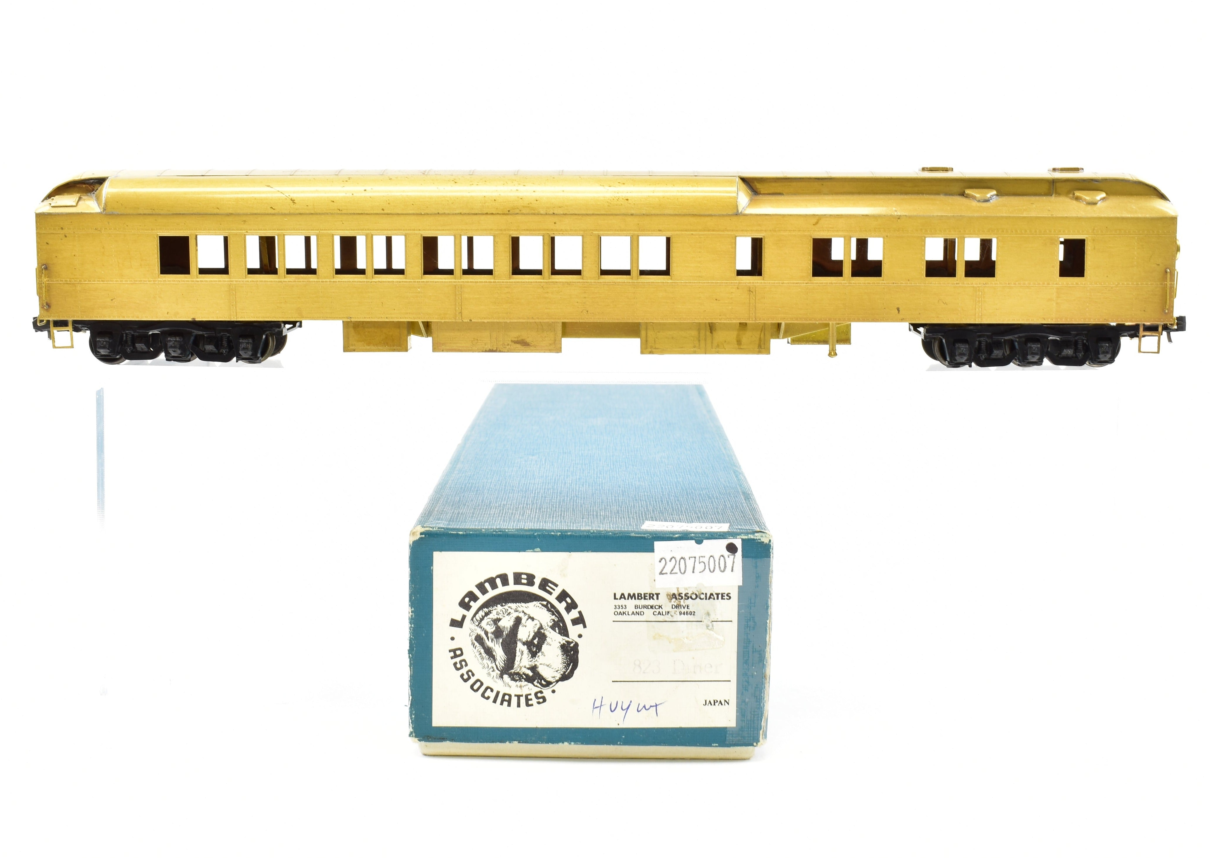 HO Scale Brass Lambert Heavyweight Diner with Central Valley Metal-Wheel Trucks
