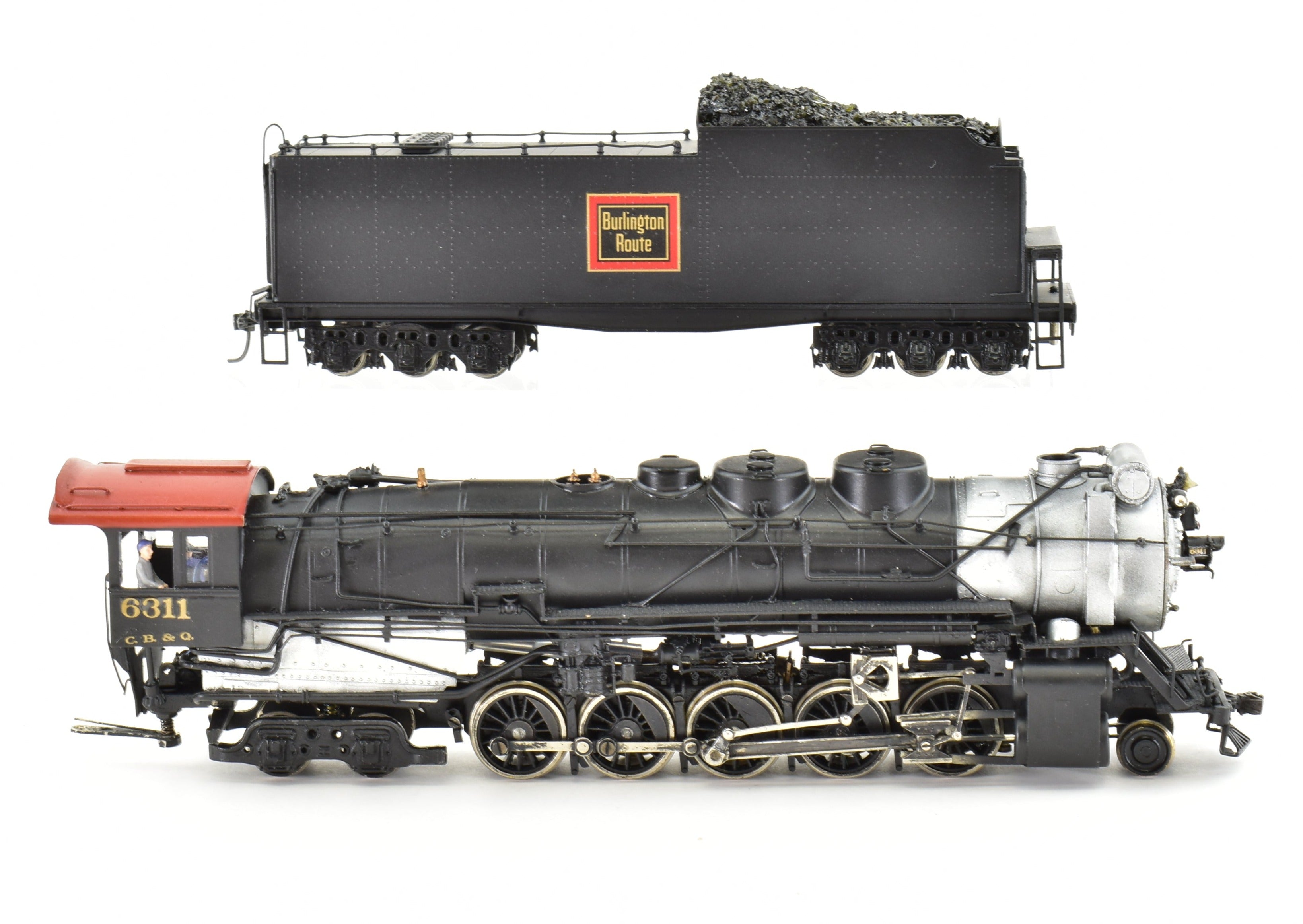 HO Scale Brass Nickel - Plated NPP CB&Q Burlington Route 2 - 10 - 4 Class M - 4 Custom Painted Locomotive