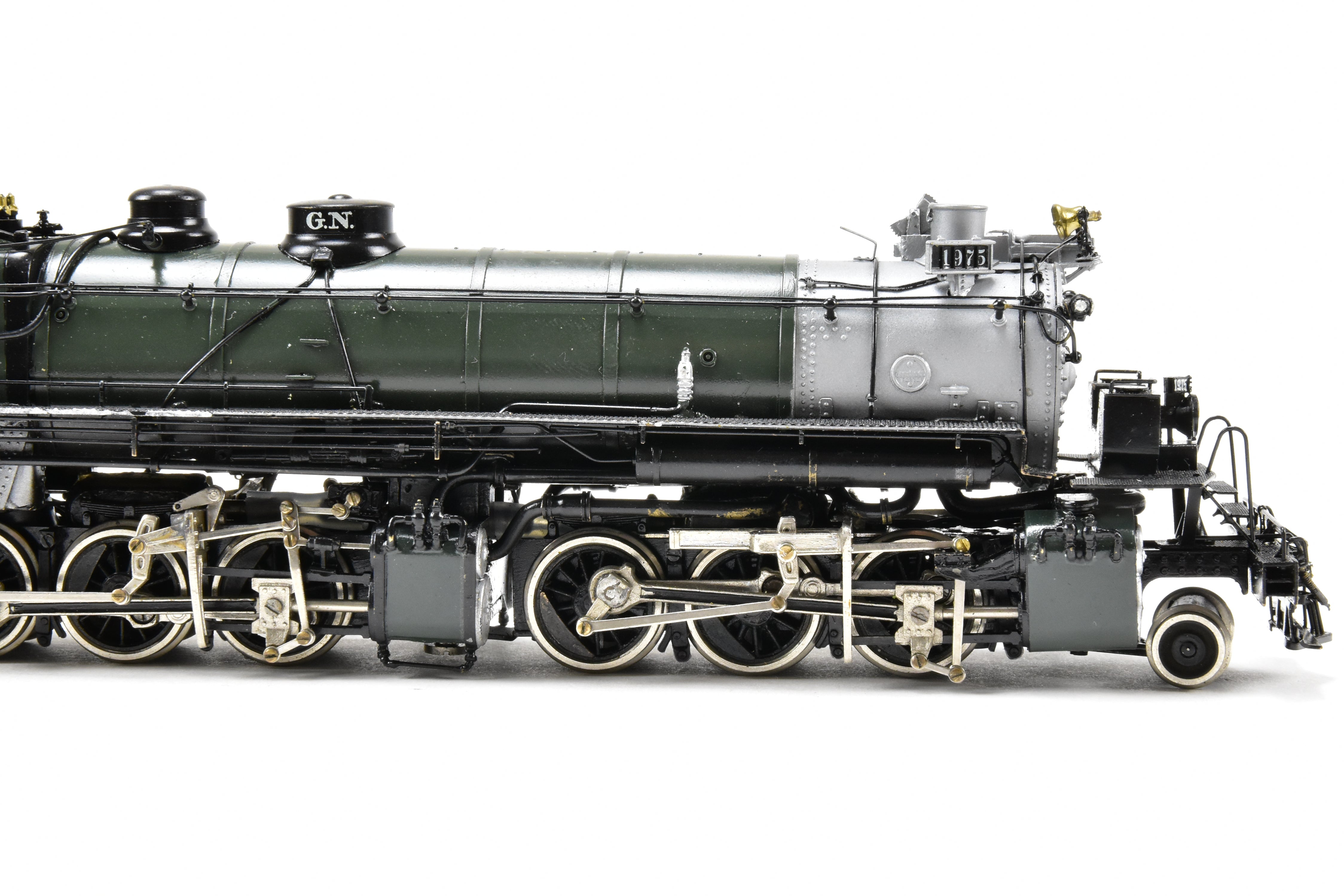 HO Scale Brass PFM - Tenshodo GN - Great Northern 2-6-8-0 Class M-2 Model Locomotive 1964 Run with Can Motor Upgrade and Professional Paint Job No. 1975