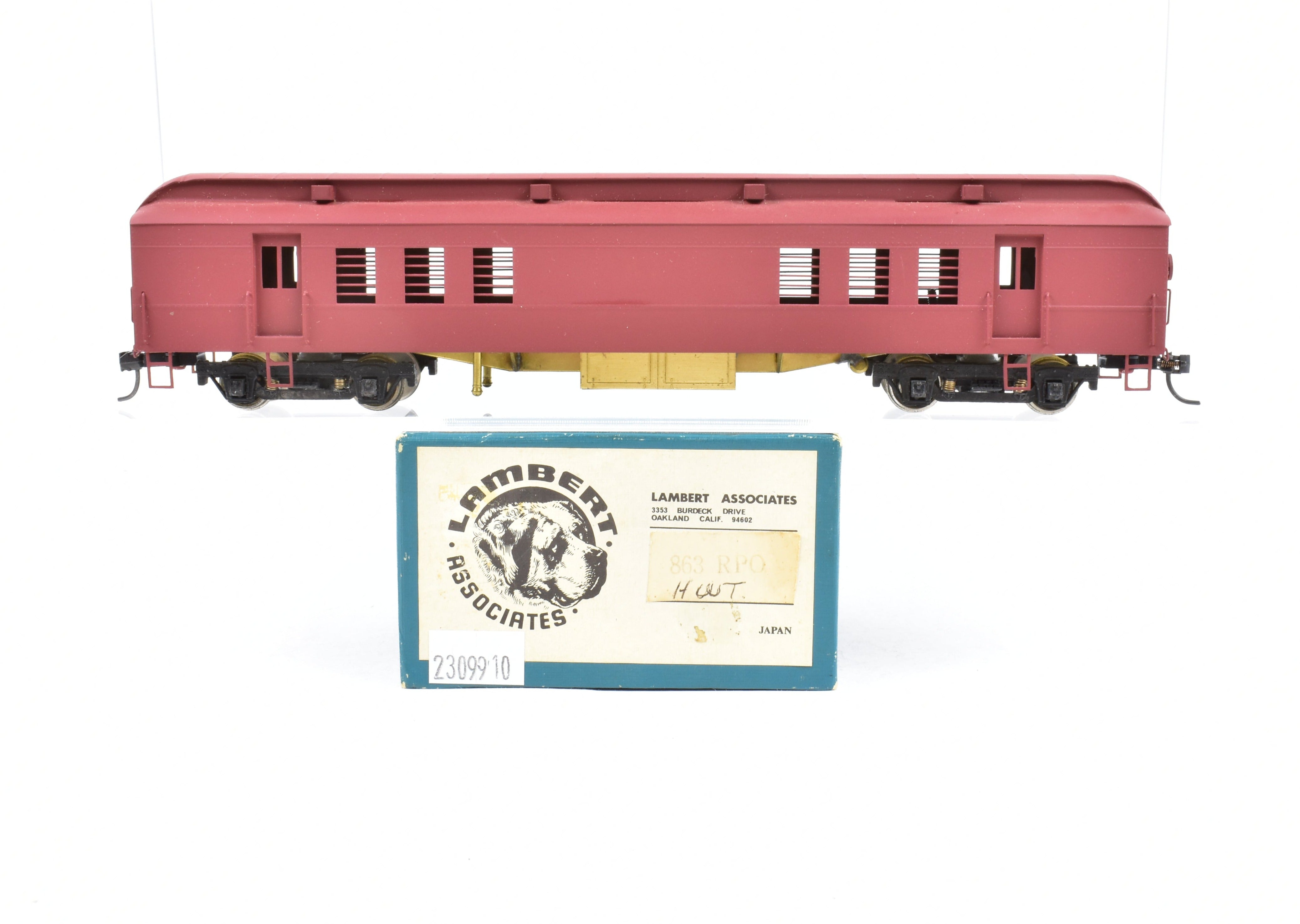 HO Scale Brass Lambert 60-foot Heavyweight RPO with Central Valley Metal Wheel Trucks