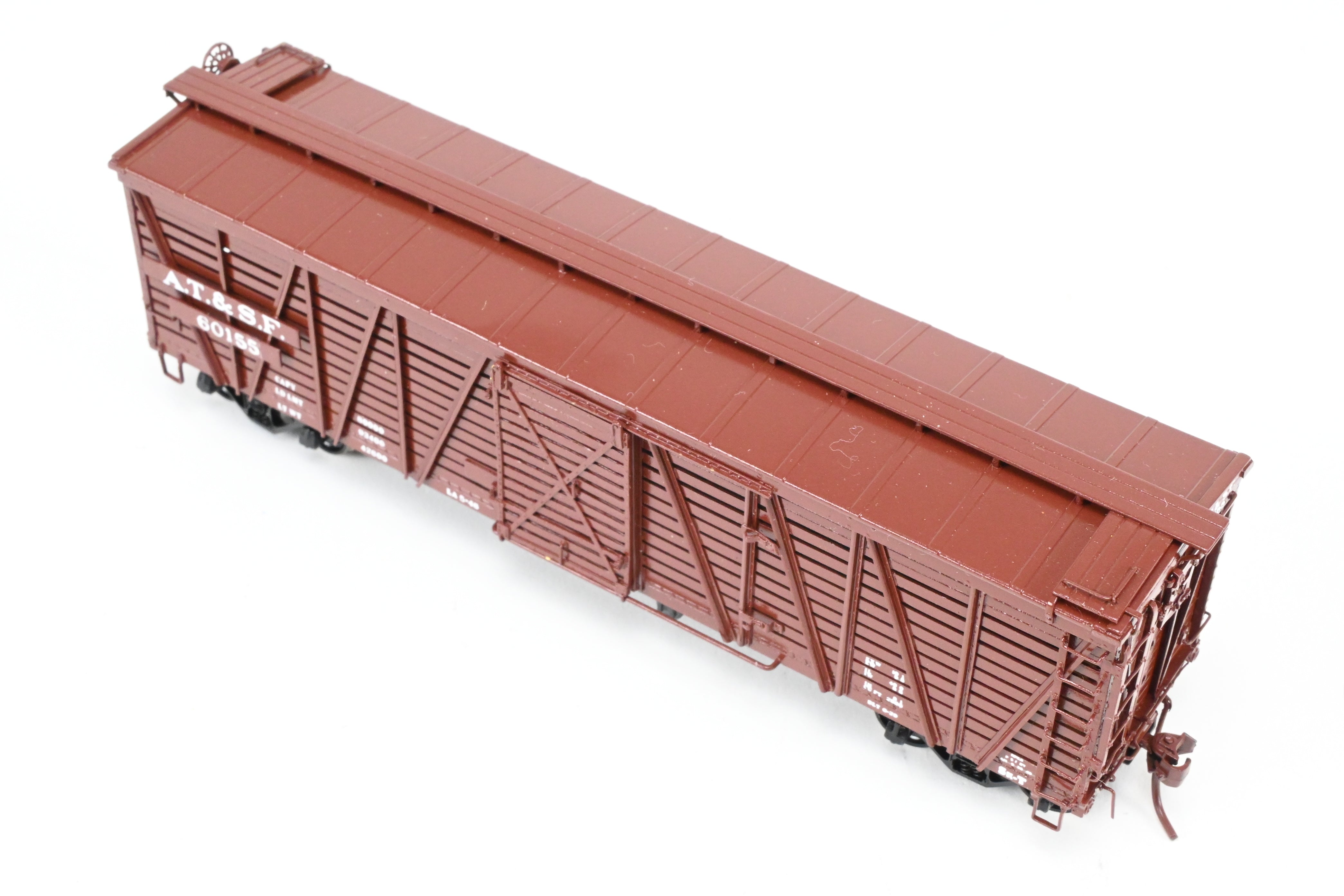 HO Scale Brass Santa Fe SK - T Stock Car C/P No. 60155 by Pecos River Brass