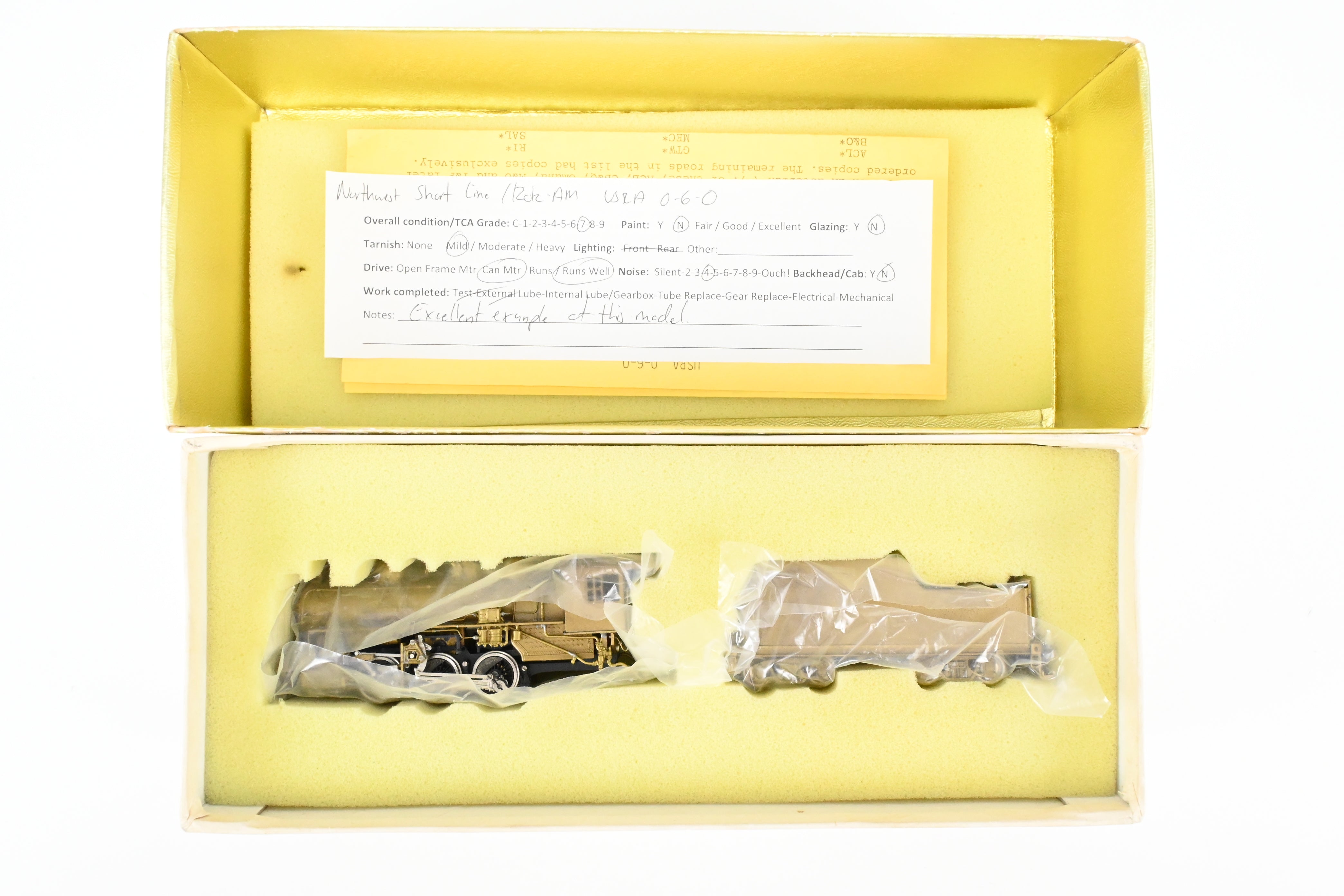 HO Scale Brass Locomotive - Northwest Short Line USRA (United States Railway Administration) 0 - 6 - 0 Locomotive for Model Railroading