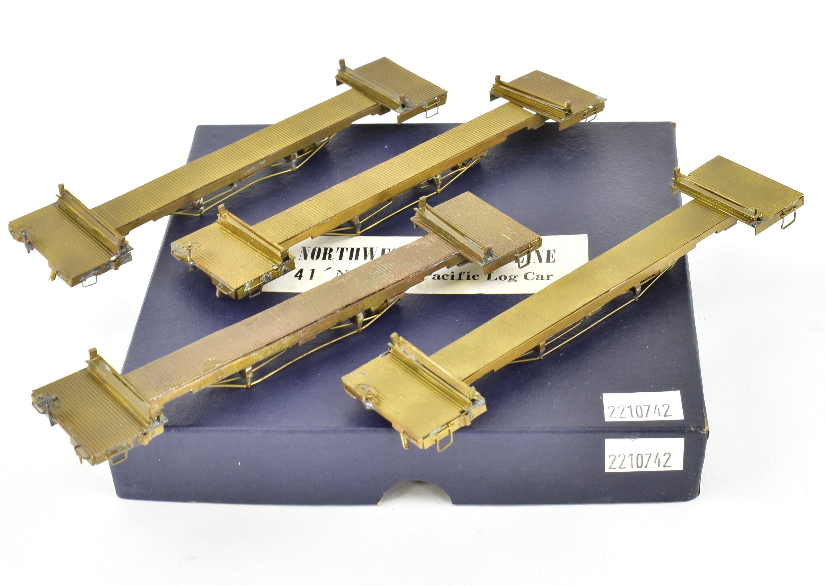 HO Brass 4-Pack 41' Log Cars from NWSL & NP, No Trucks #1