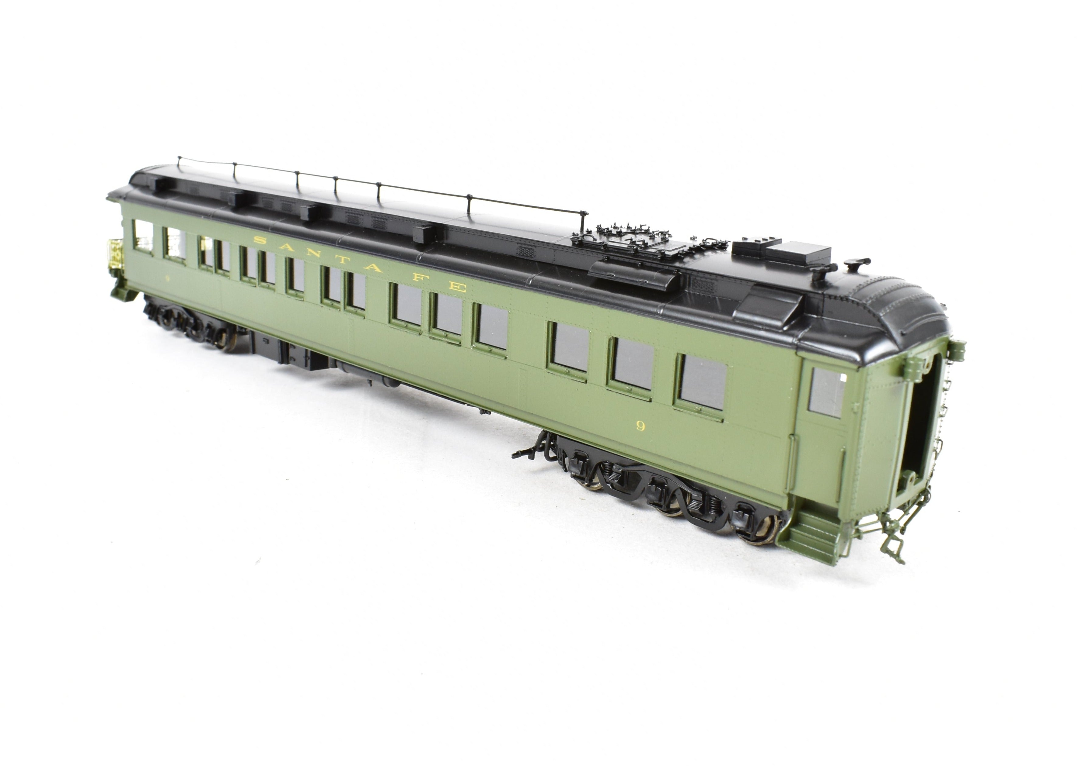 HO Scale Factory - Painted Brass ATSF - Santa Fe Heavyweight Business Car #9 by Pecos River