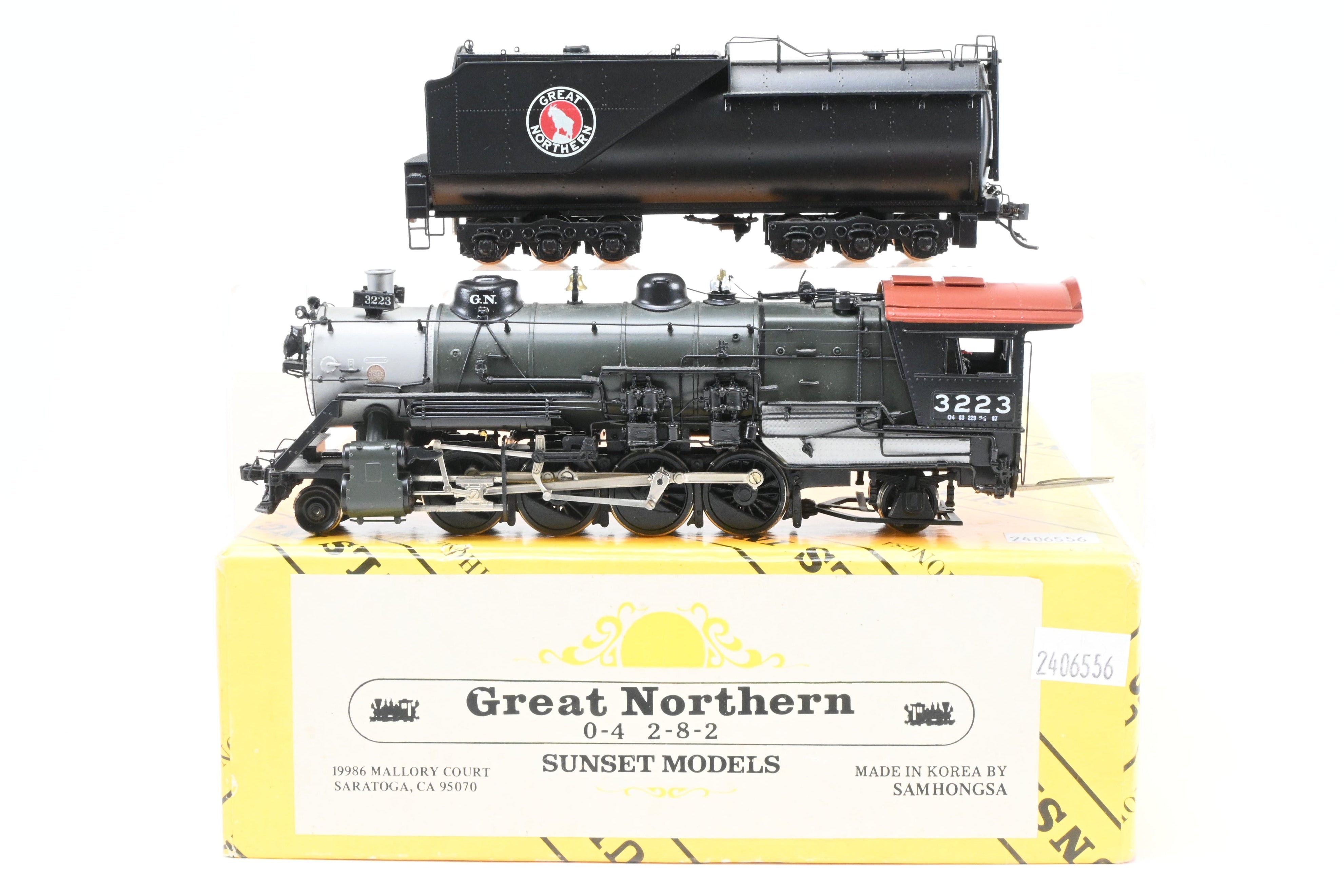 HO Scale Brass Great Northern 2-8-2 Class O-4 Pro-Painted Sunset Model