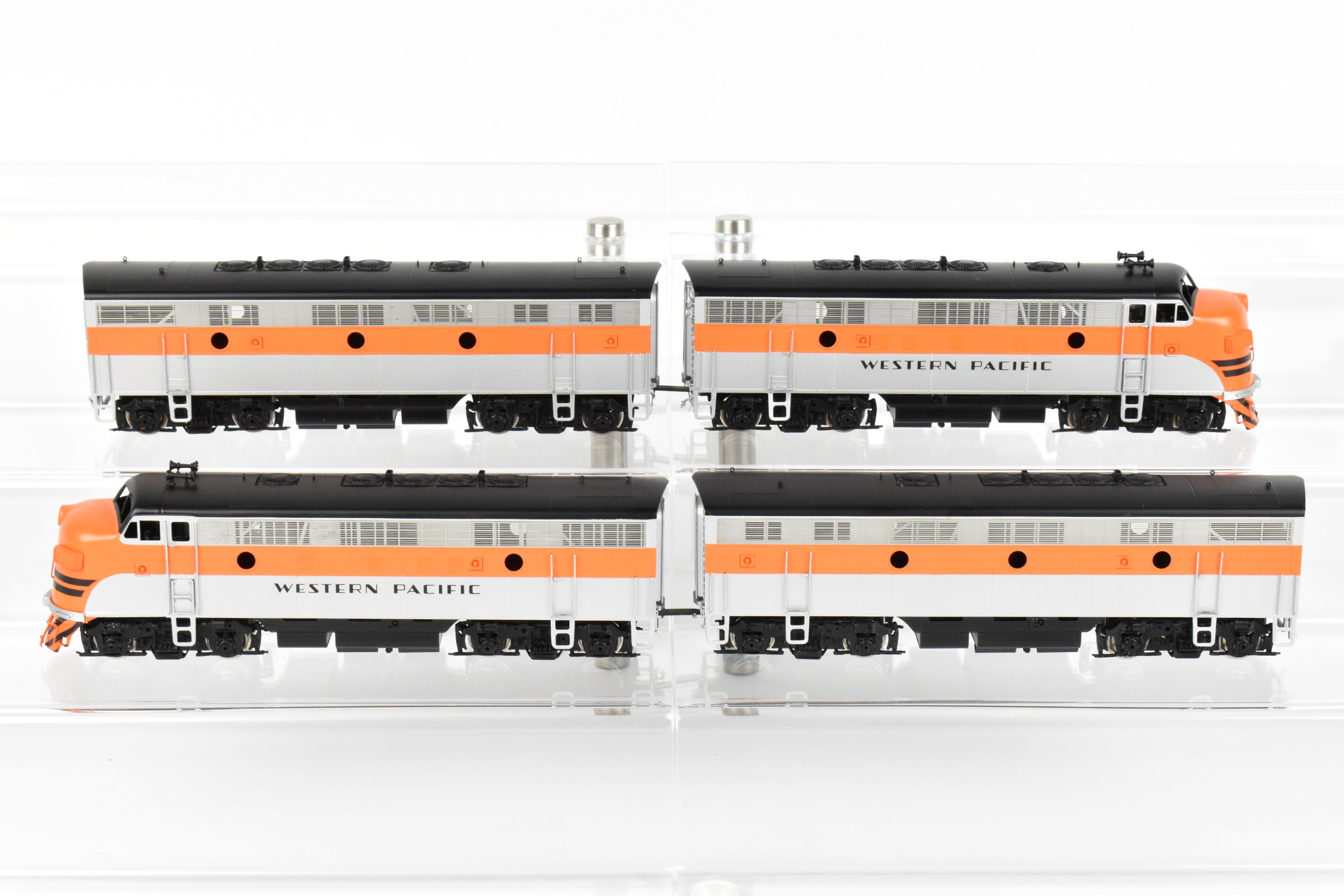 HO Brass Oriental Limited WP Western Pacific EMD F7 A/B/B/A Set, 1500 HP Each, Factory Painted Freight
