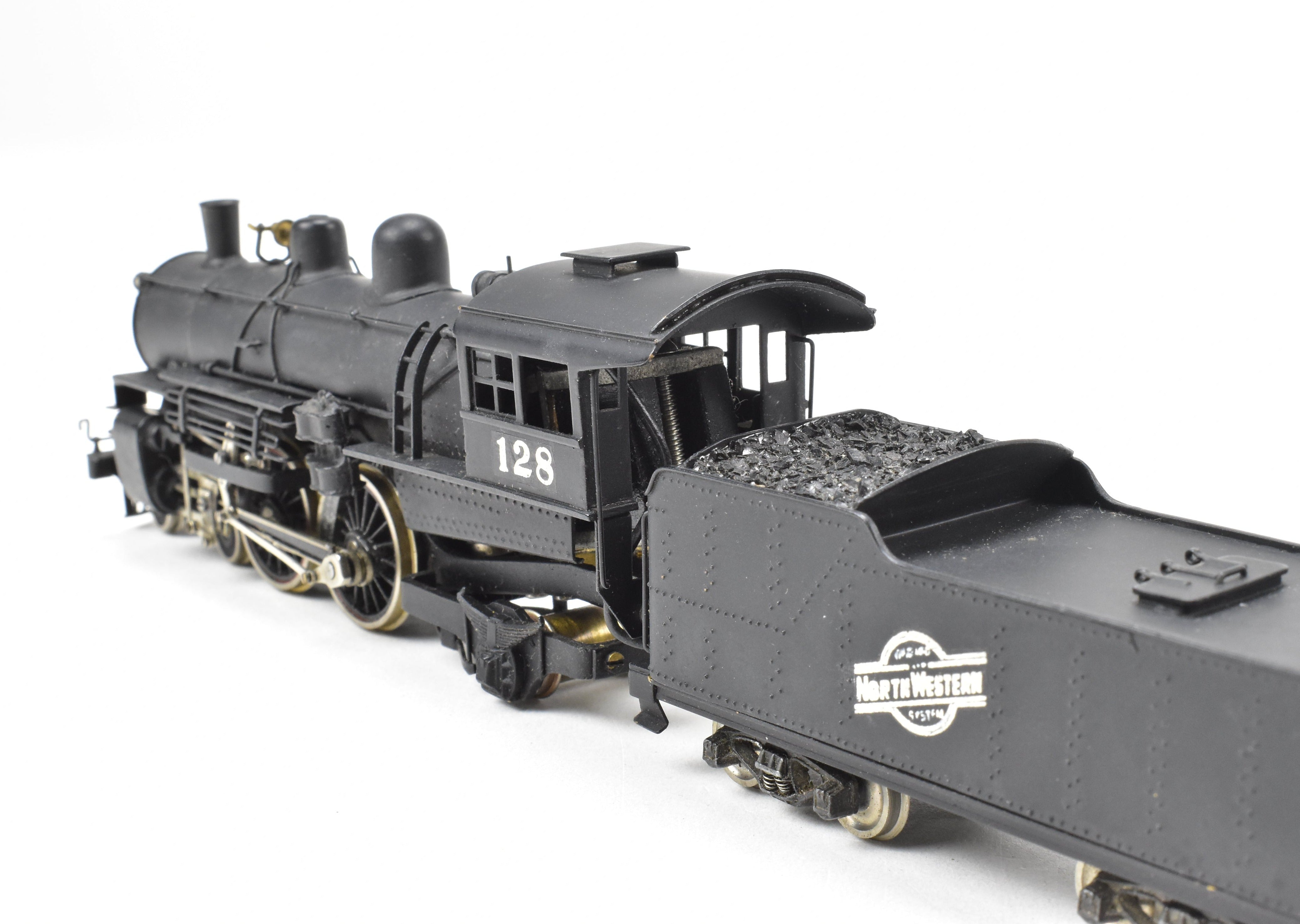 High - Quality HO Scale Brass Pacific Fast Mail (PFM) Model - Tenshodo Chicago & Northwestern Class D 4 - 4 - 2 Atlantic Steam Locomotive, Factory - Painted, No. 128