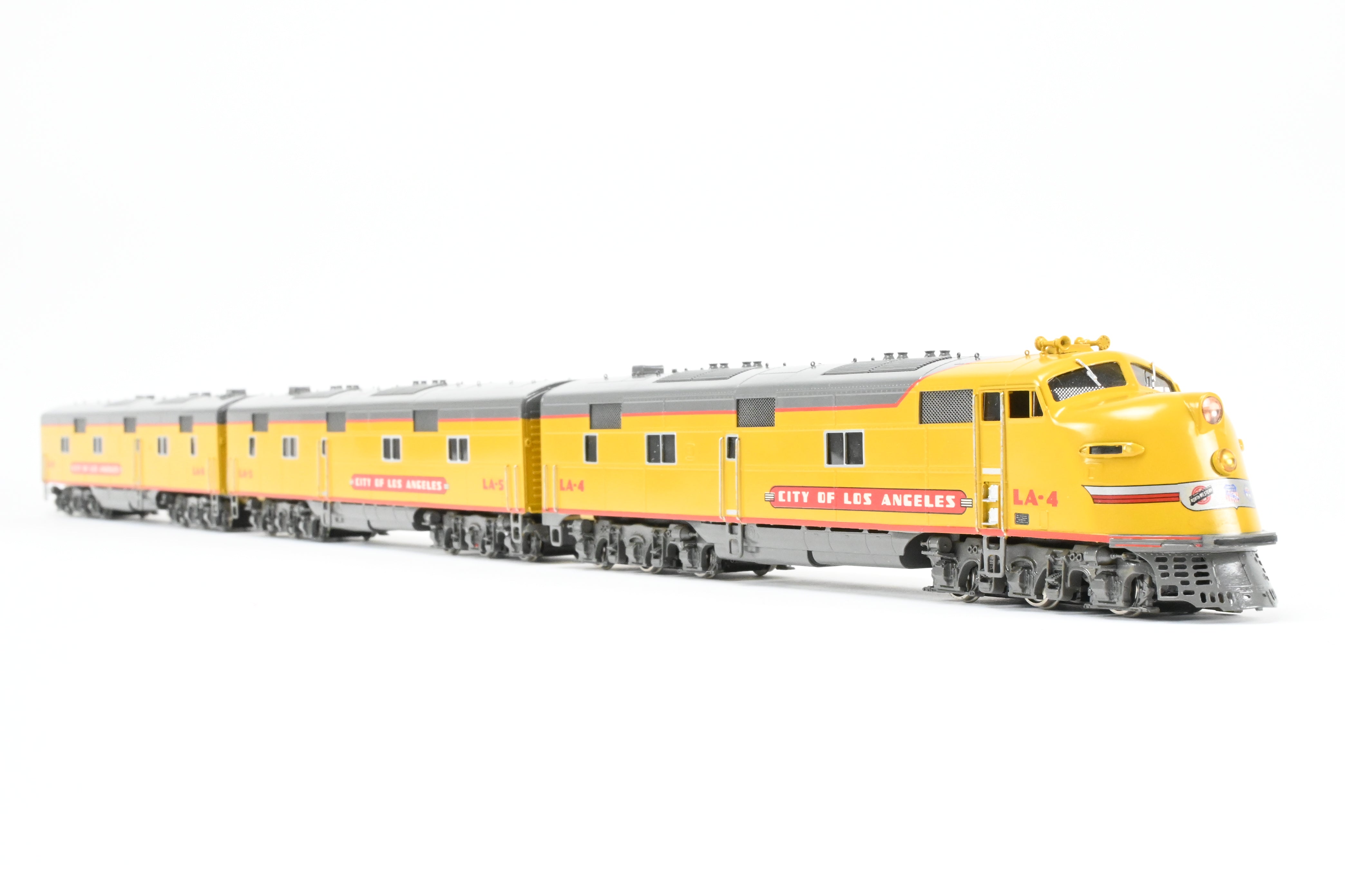 HO Scale Brass Model Train Set - Union Pacific EMD E6A/E6B/E6B 3-Unit Professionally Painted Set for the City of Los Angeles by Oriental Limited