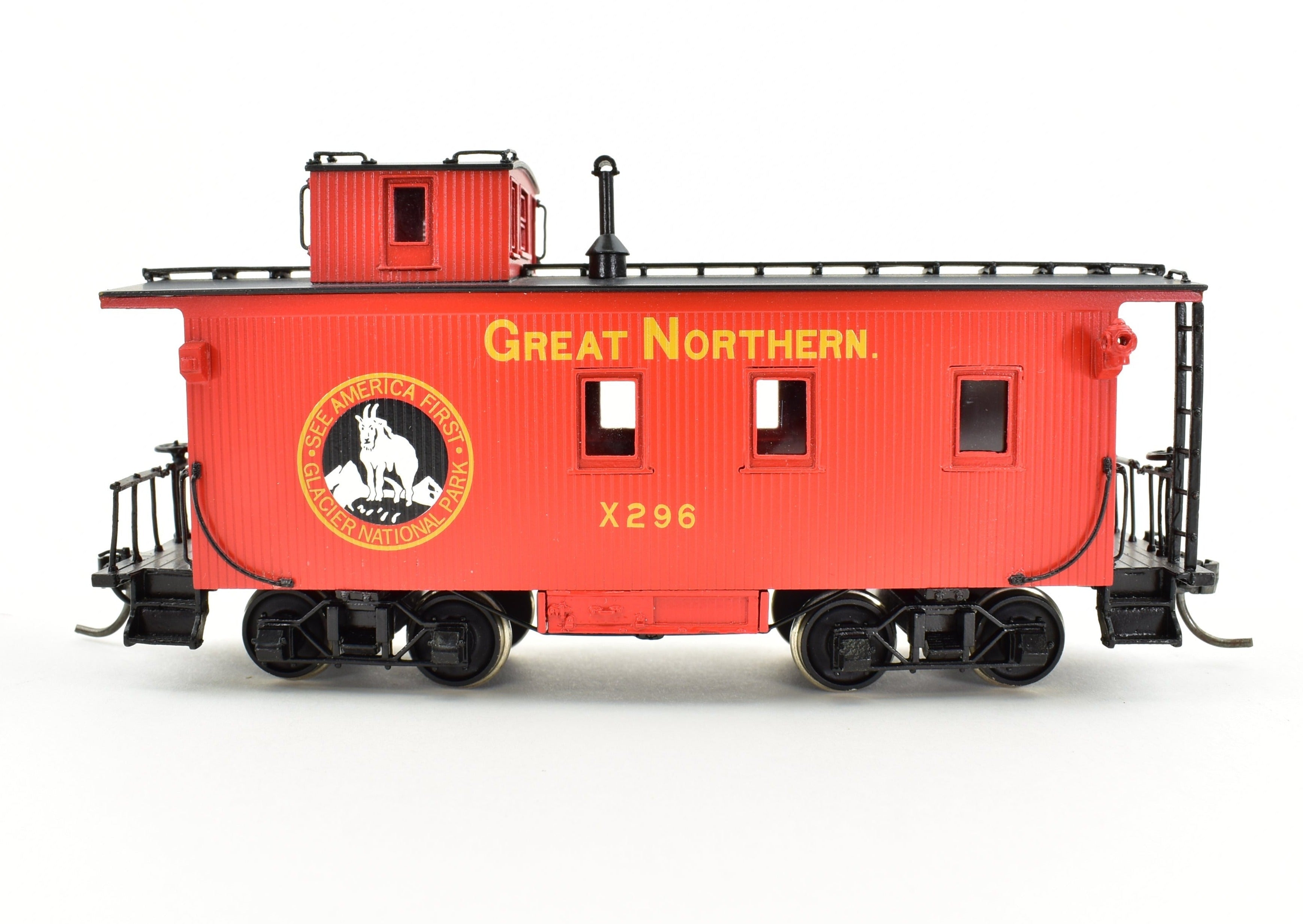 HO Scale Brass Model Train NBL - North Bank Line GN - Great Northern 25 - Foot Truss Rod Caboose FP Number X296