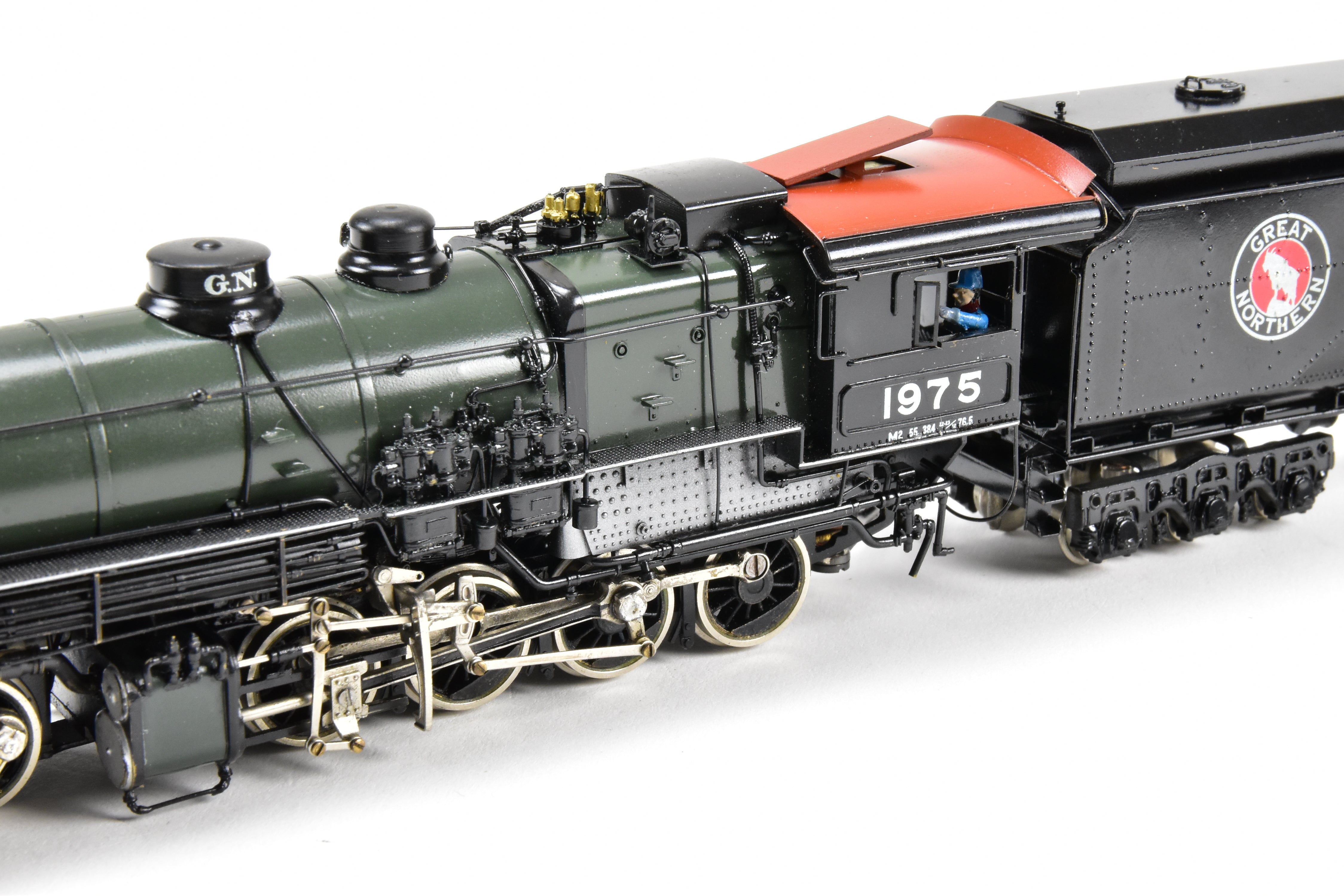 HO Scale Brass PFM - Tenshodo GN - Great Northern 2-6-8-0 Class M-2 Model Locomotive 1964 Run with Can Motor Upgrade and Professional Paint Job No. 1975