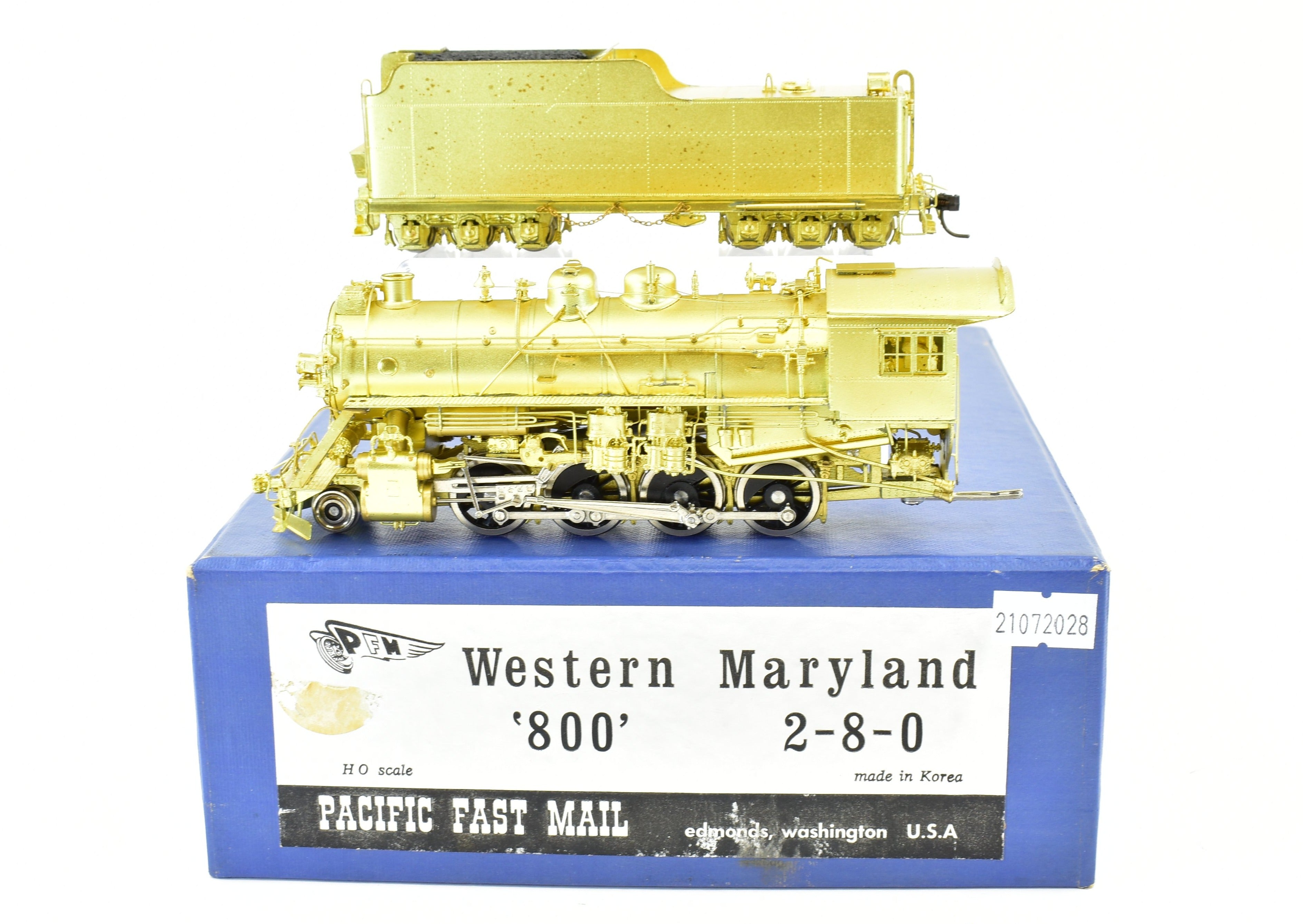 HO Scale Brass PFM Model Train - Samhongsa WM Western Maryland 2-8-0 H-9 800 Series Locomotive