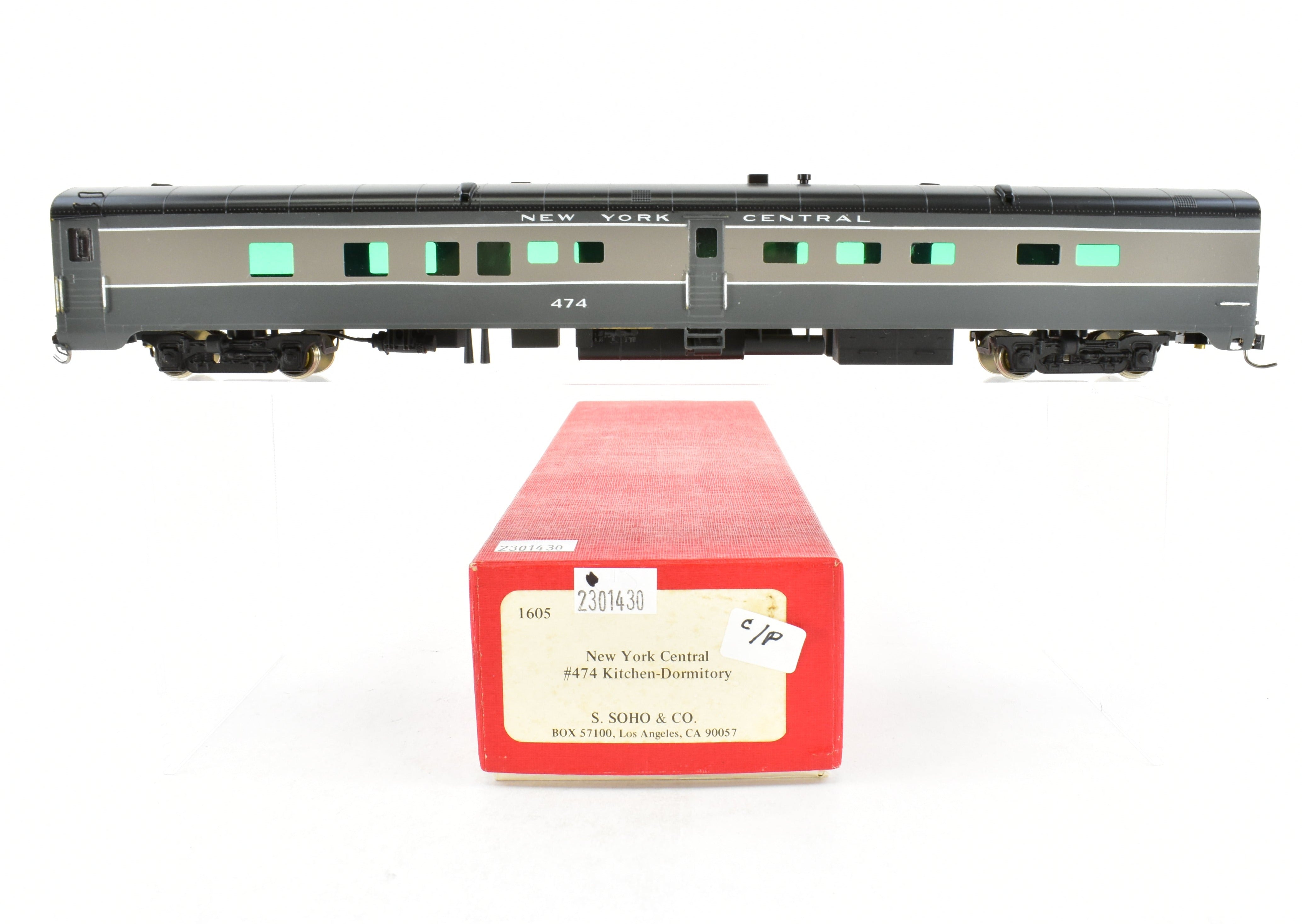 HO Scale Brass Soho NYC - New York Central #474 Custom Painted Kitchen Dormitory Car Model for Model Train Enthusiasts