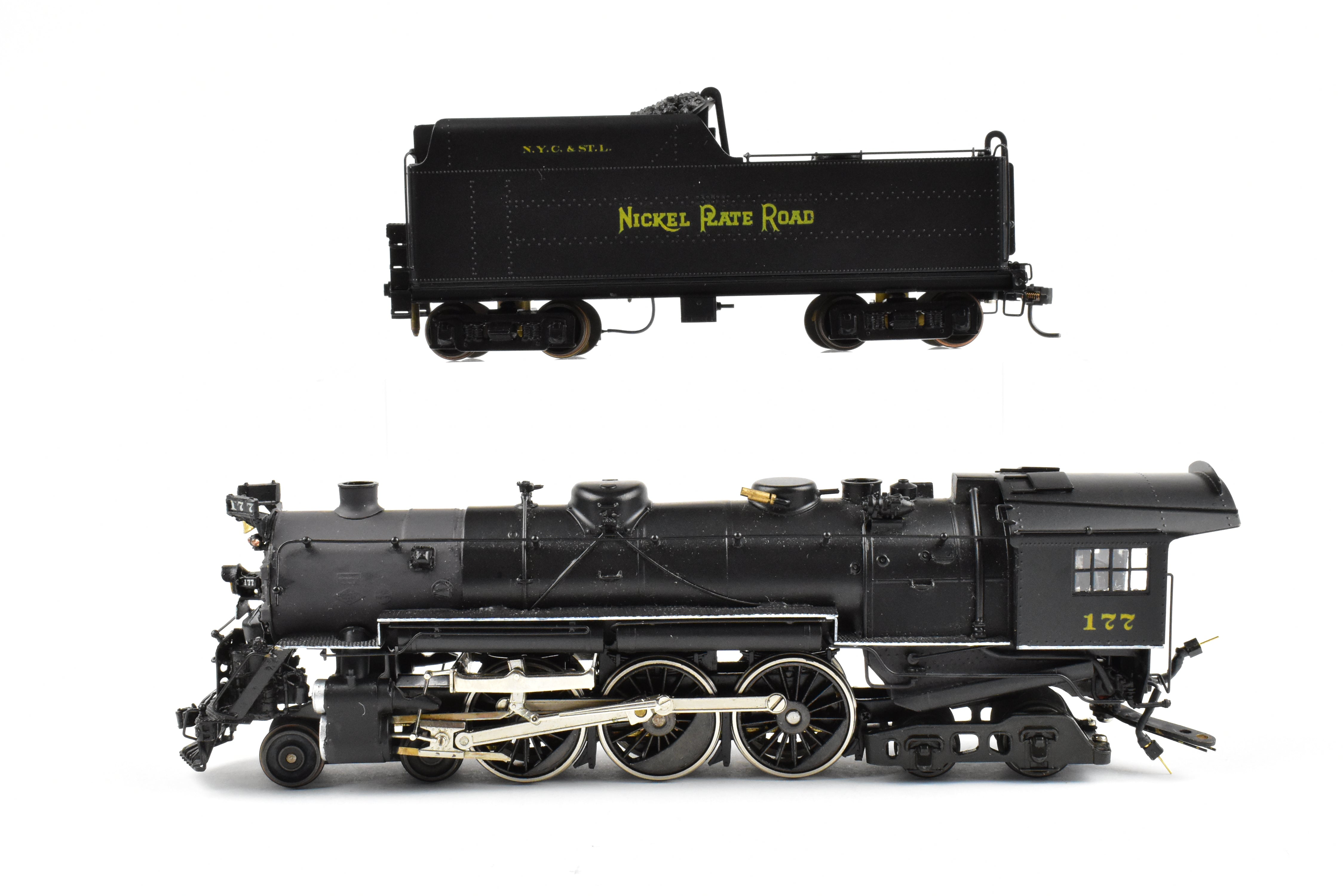 HO Scale Brass Model Train - Nickel Plate Products (NPP), Nickel Plate Road Class L - 1a 4 - 6 - 4 Steam Locomotive without Elephant Ear Smoke Lifters, Comes with Wrong Box