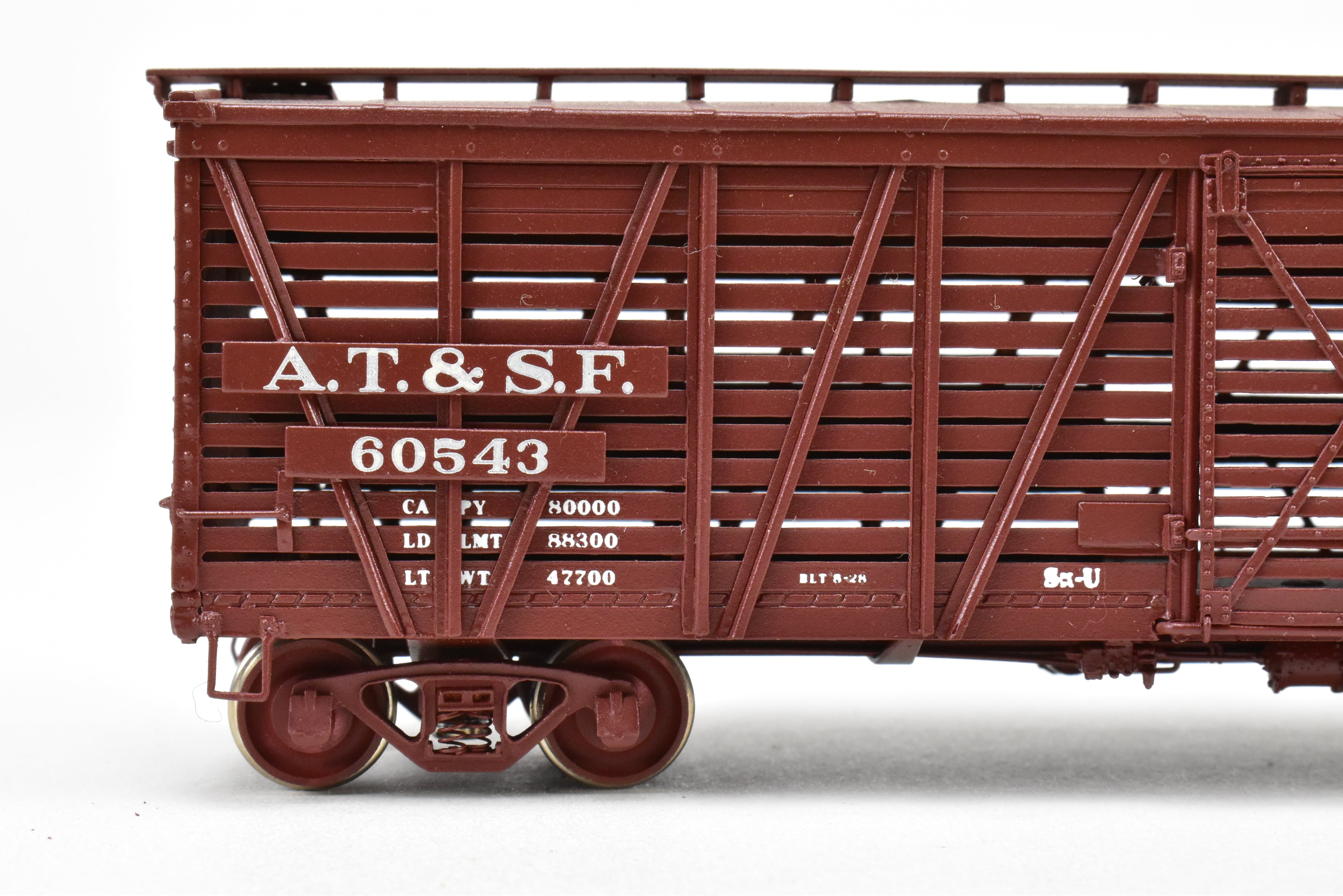 High - Quality HO Scale Brass Santa Fe SK - U Stock Car Model No. 60543 by Pecos River Brass for ATSF