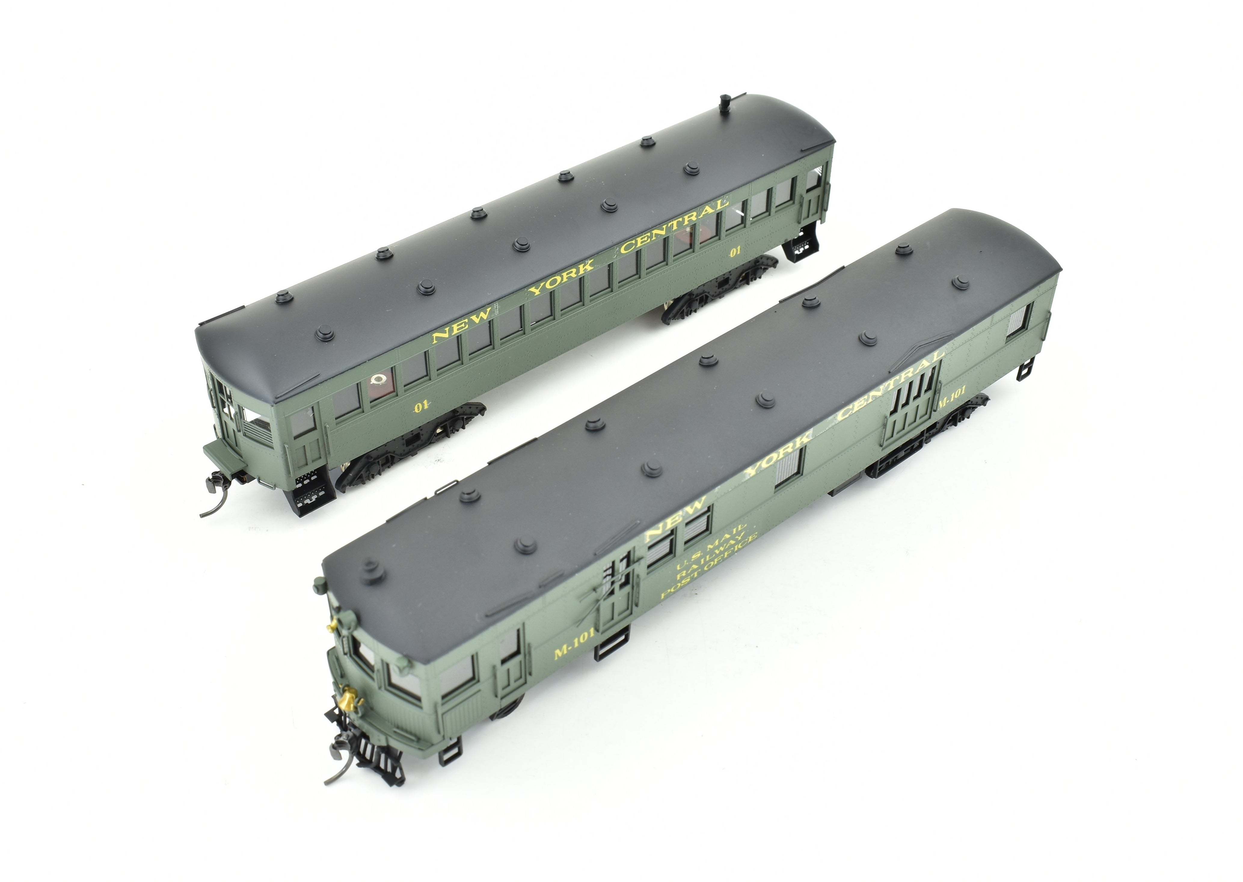 HO Scale Custom Brass Gas Motor Rail Car Set - New York Central 2 Car Set by Brass NJ Custom, Built by Orion in Japan