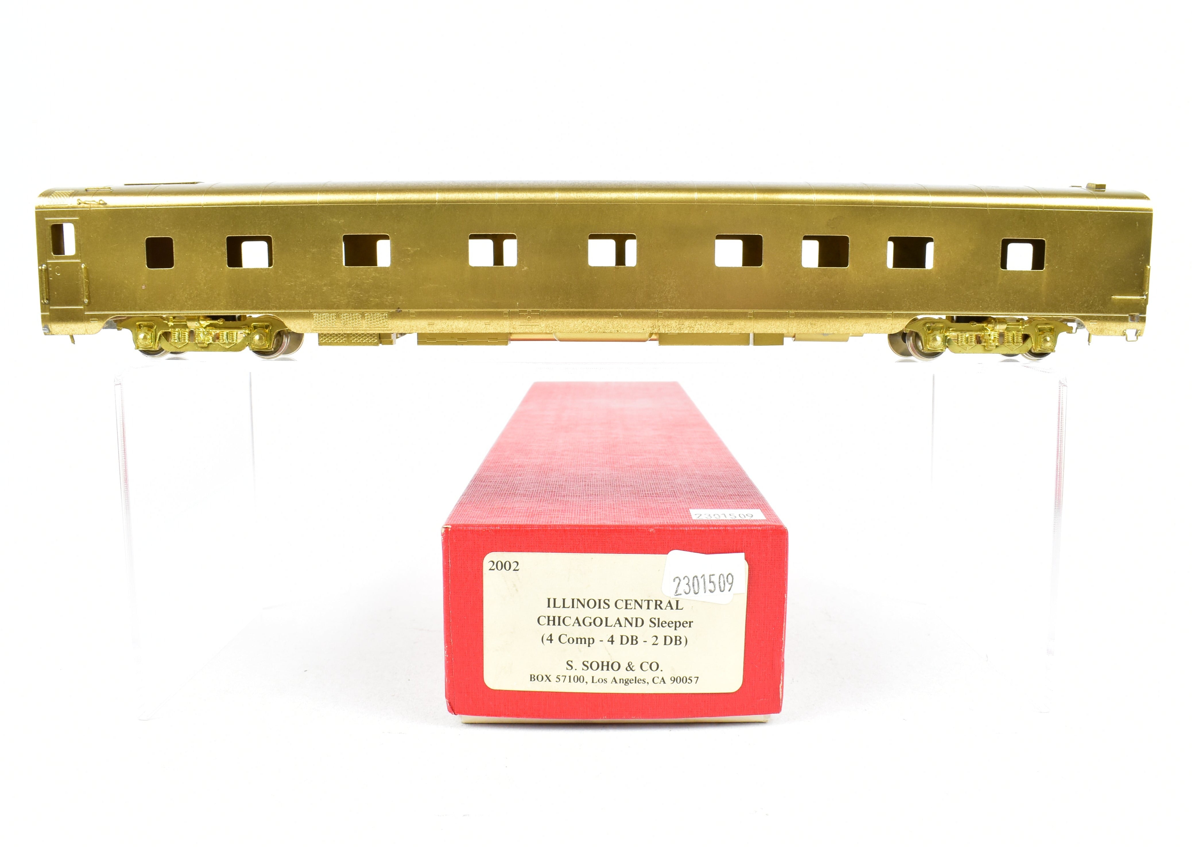 1978 HO Illinois Central Chicagoland 4-4-2 Sleeper Brass Model by Kumata