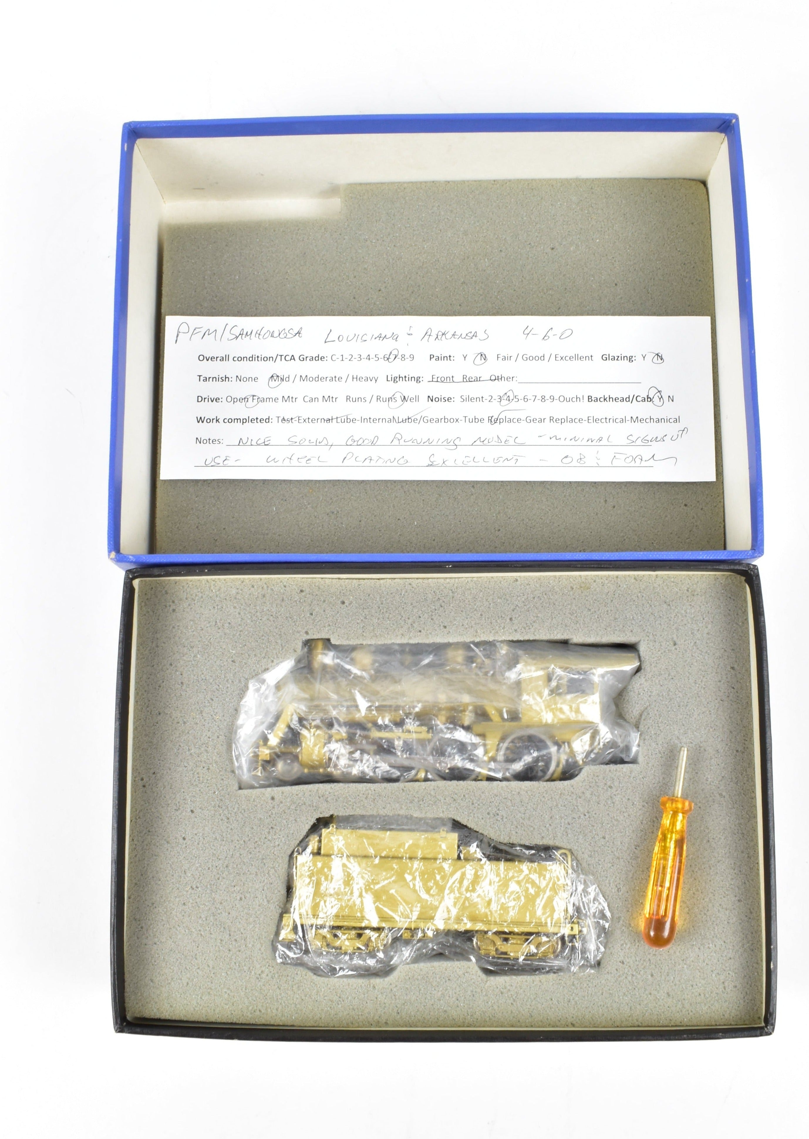 High - Quality HO Scale Brass Pacific Fast Mail Model (PFM) by Samhongsa - Louisiana & Arkansas 4 - 6 - 0 Ten Wheeler Steam Locomotive