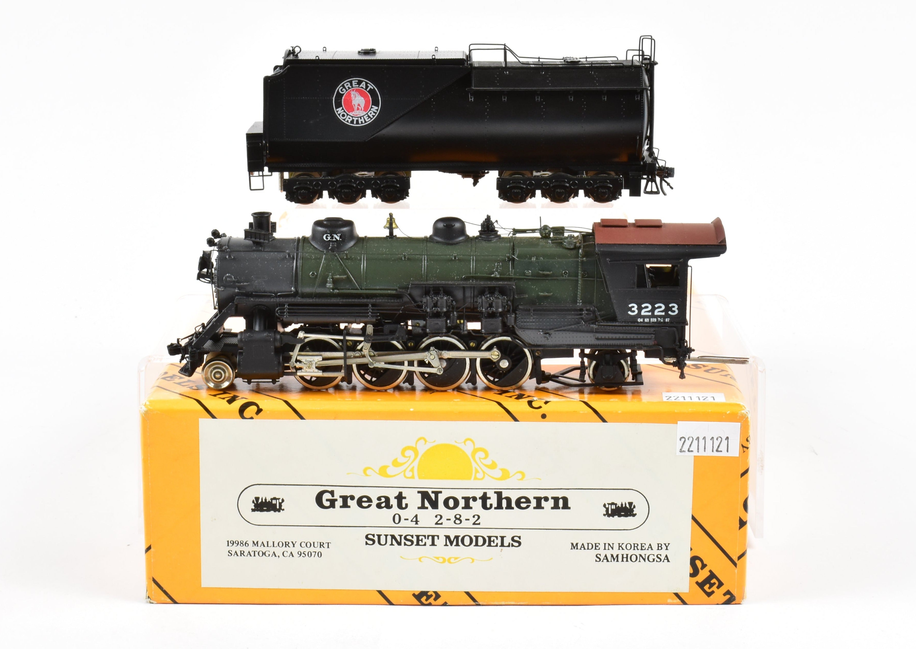 HO Scale Brass Sunset Models Great Northern 2-8-2 Class O-4 Custom Painted Model Train
