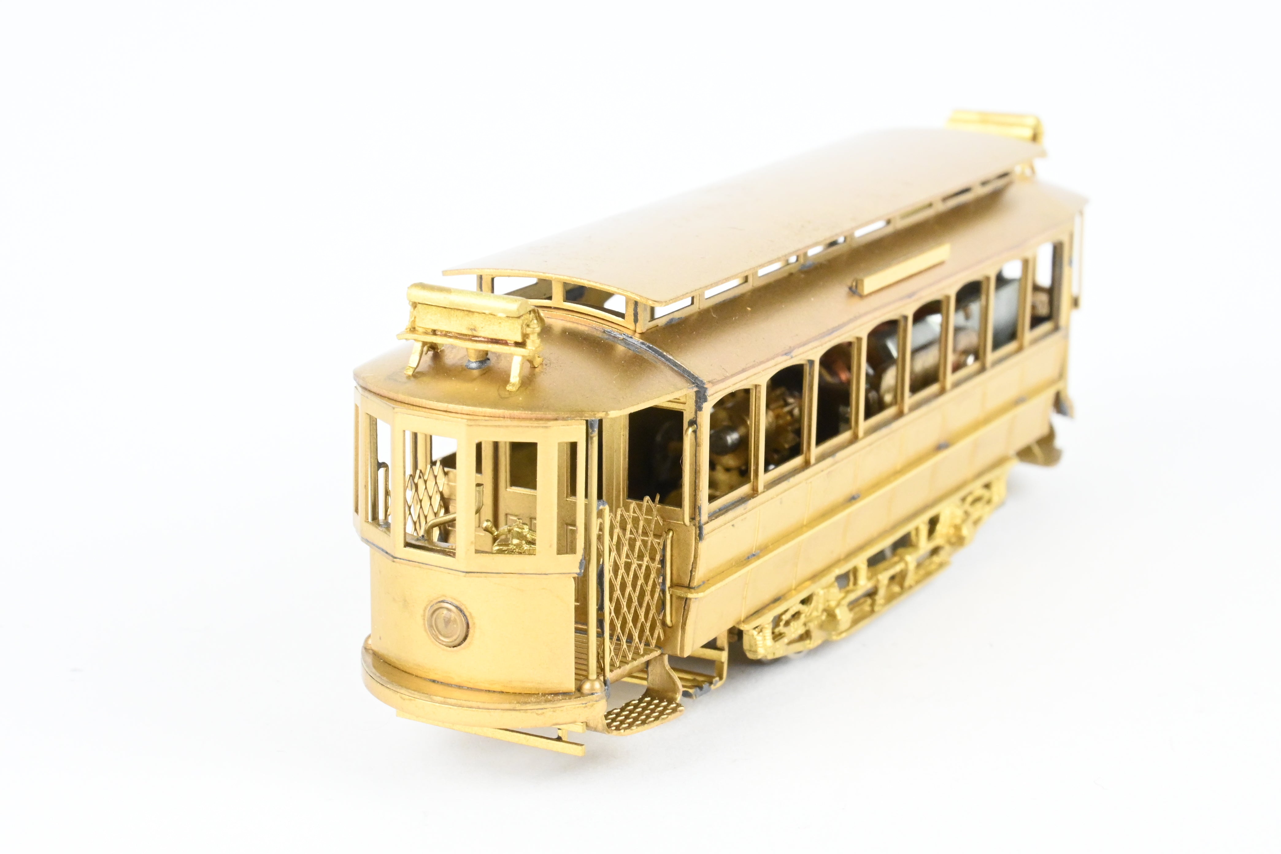 HO Scale Custom Brass Metropolitan Street Railway Single Truck Short Closed Trolley