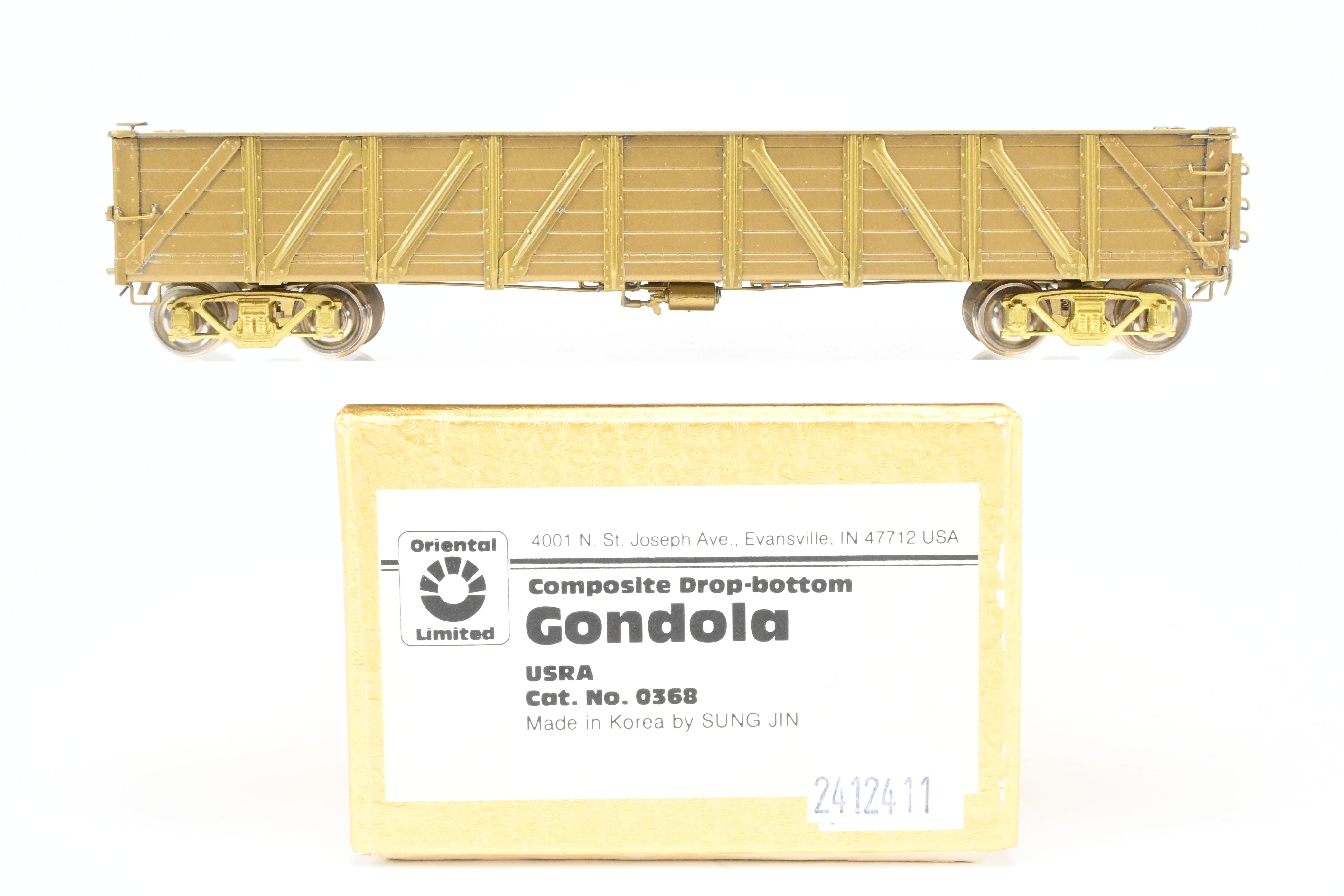 HO Brass Oriental Limited - USRA 40' Composite Drop - Bottom Gondola, 1982 Imported Model
