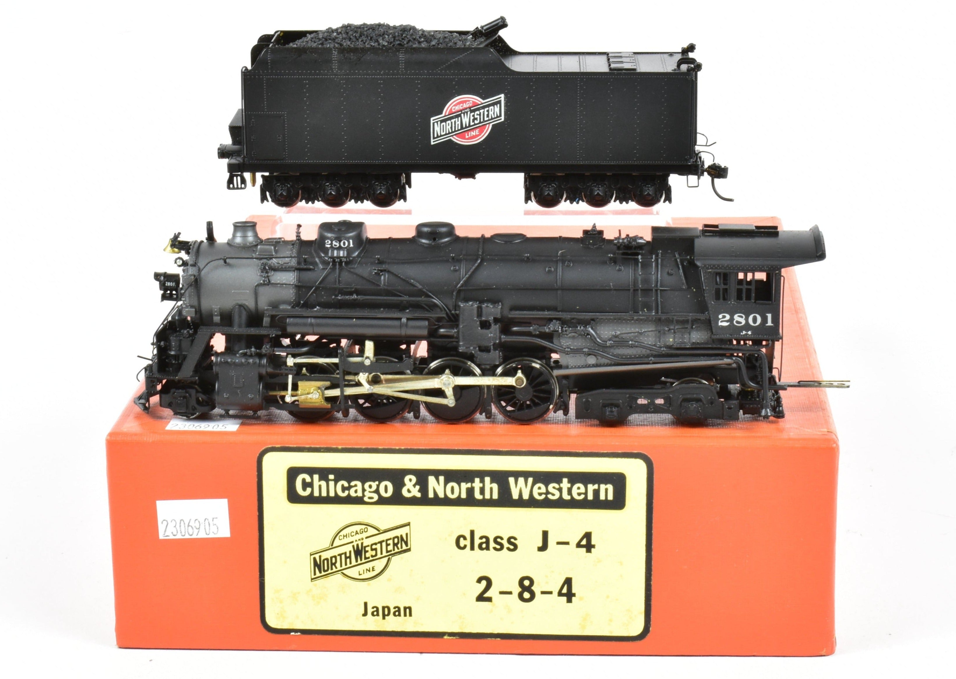 HO Scale Brass NPP Nickel Plate C&NW Class J - 4 2 - 8 - 4 Factory Painted Locomotive No. 2801