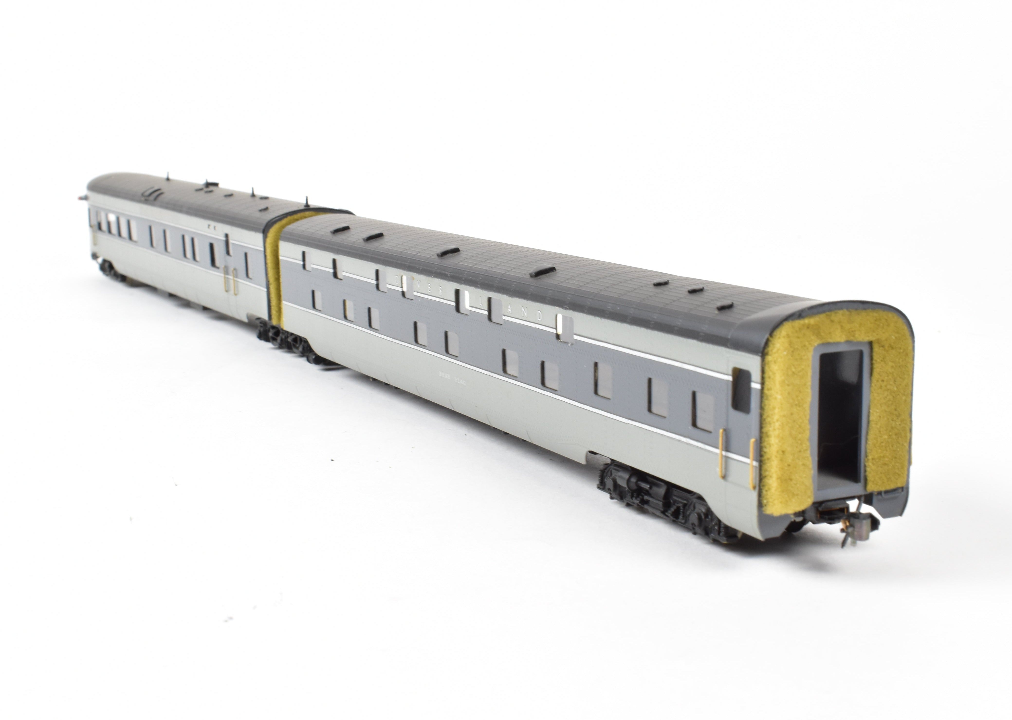 HO Scale Brass Model Train Set - Oriental Limited SP/UP/C&NW UP Union Pacific The Forty Niner 8-Car Set in Two-Tone Gray with Overland Lettering