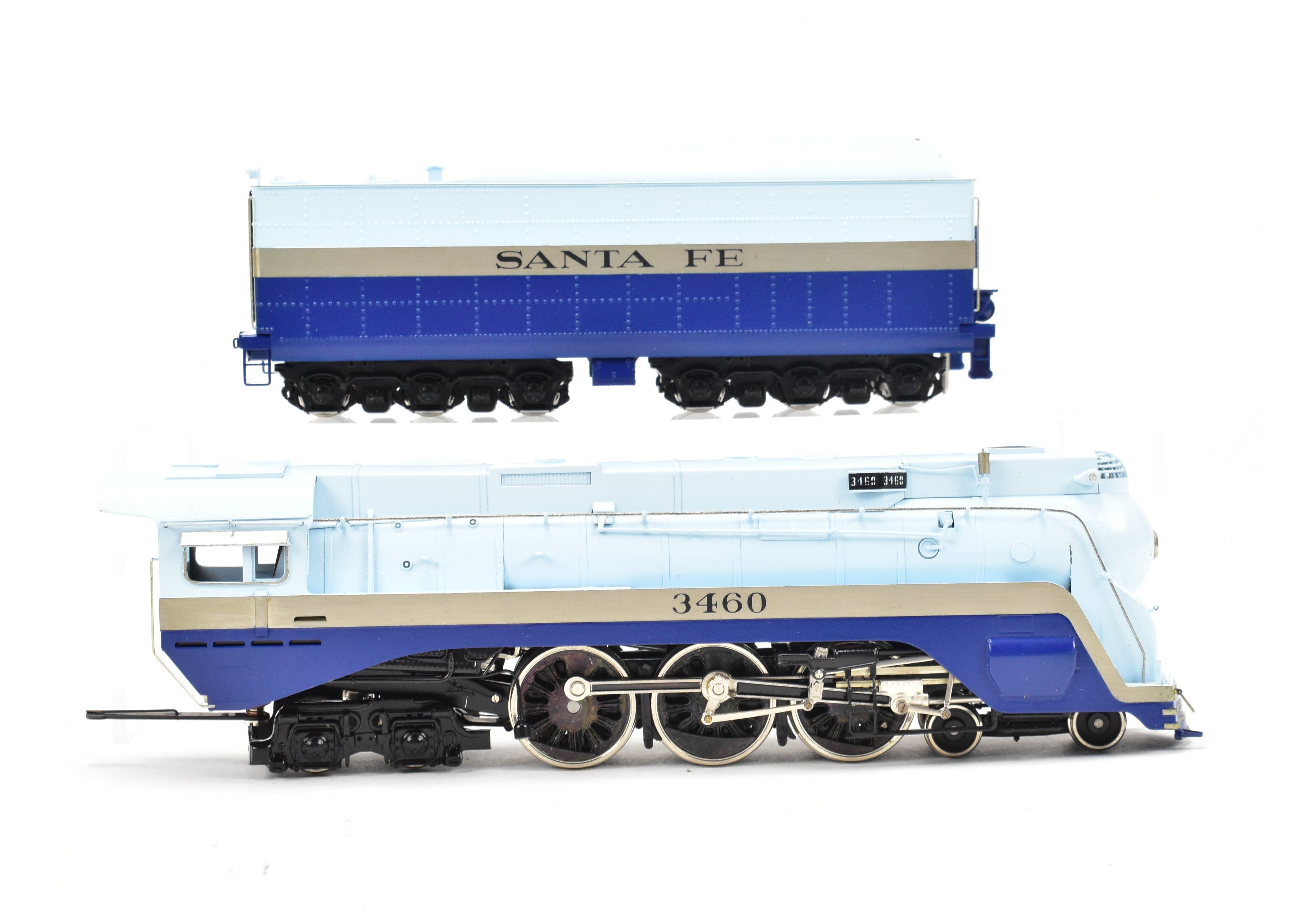 1974 HO Brass Tenshodo ATSF Santa Fe 4-6-4 No. 3460 Blue Goose Hudson Model