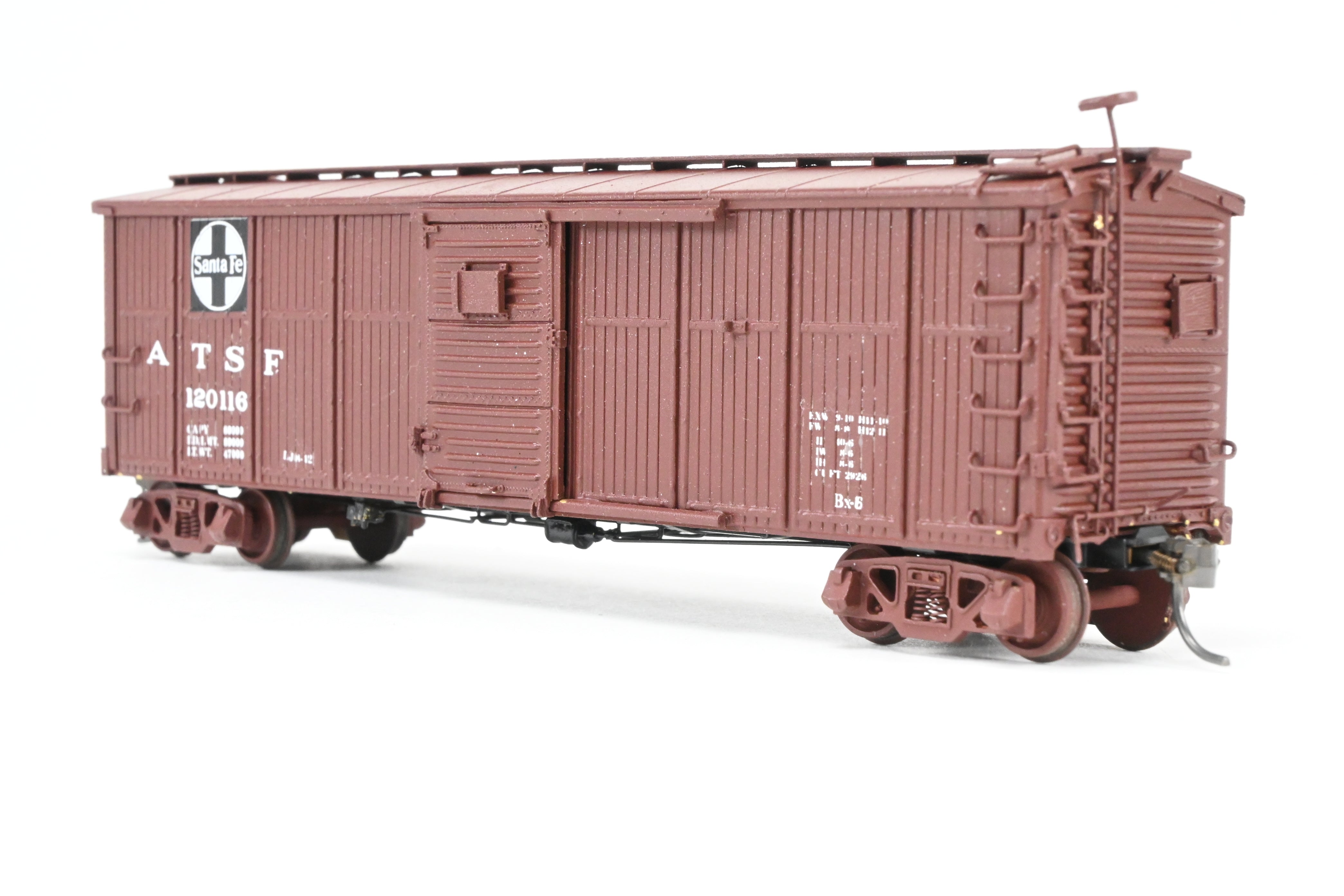 HO Scale Brass Model of Pecos River Brass ATSF - Santa Fe Bx - 6 Boxcar with CP Number 120116