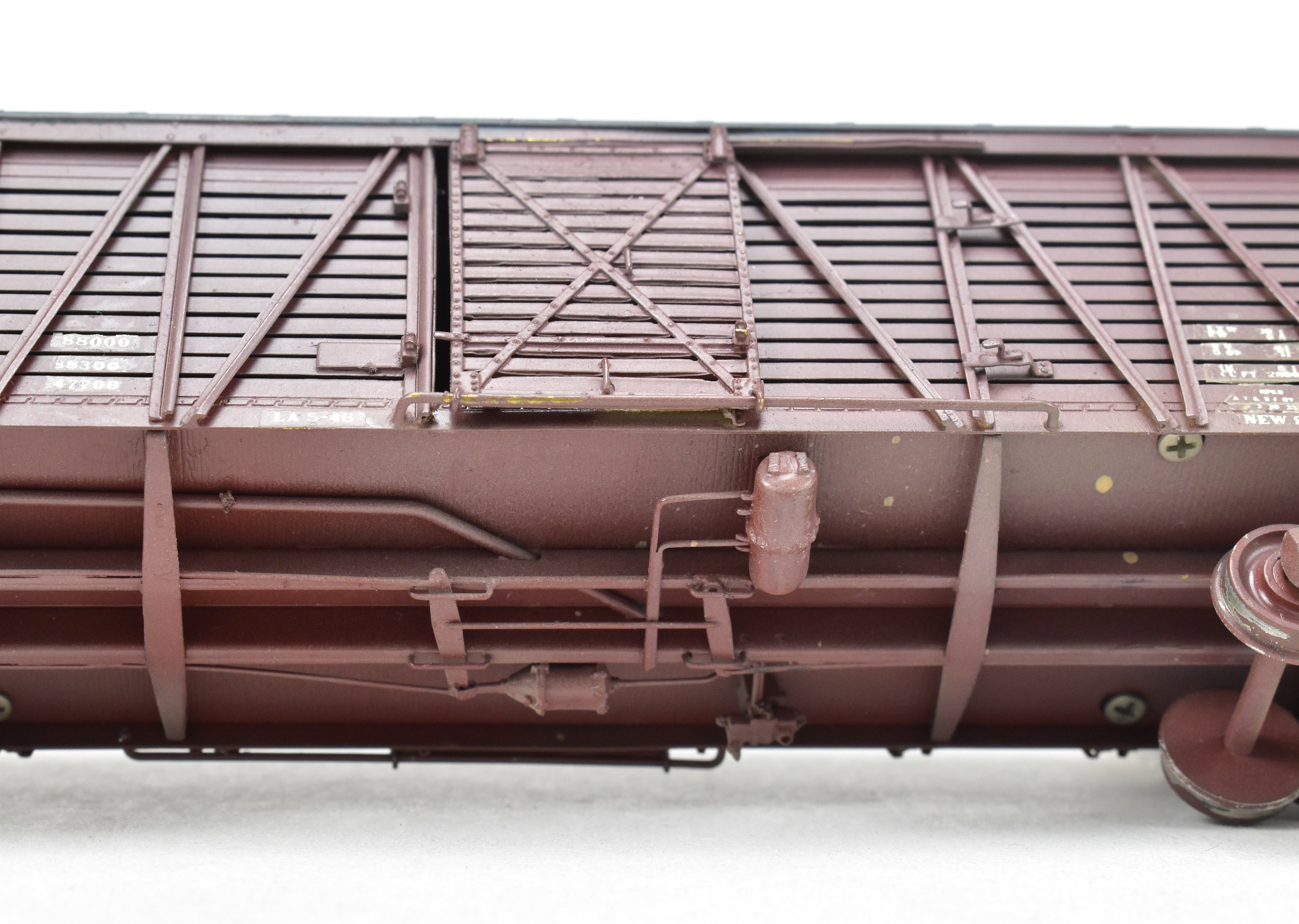 High - Quality HO Scale Brass Pecos River Brass ATSF - Santa Fe SK - U Stock Car Model with Custom - Painted and Weathered Reboxx Packaging