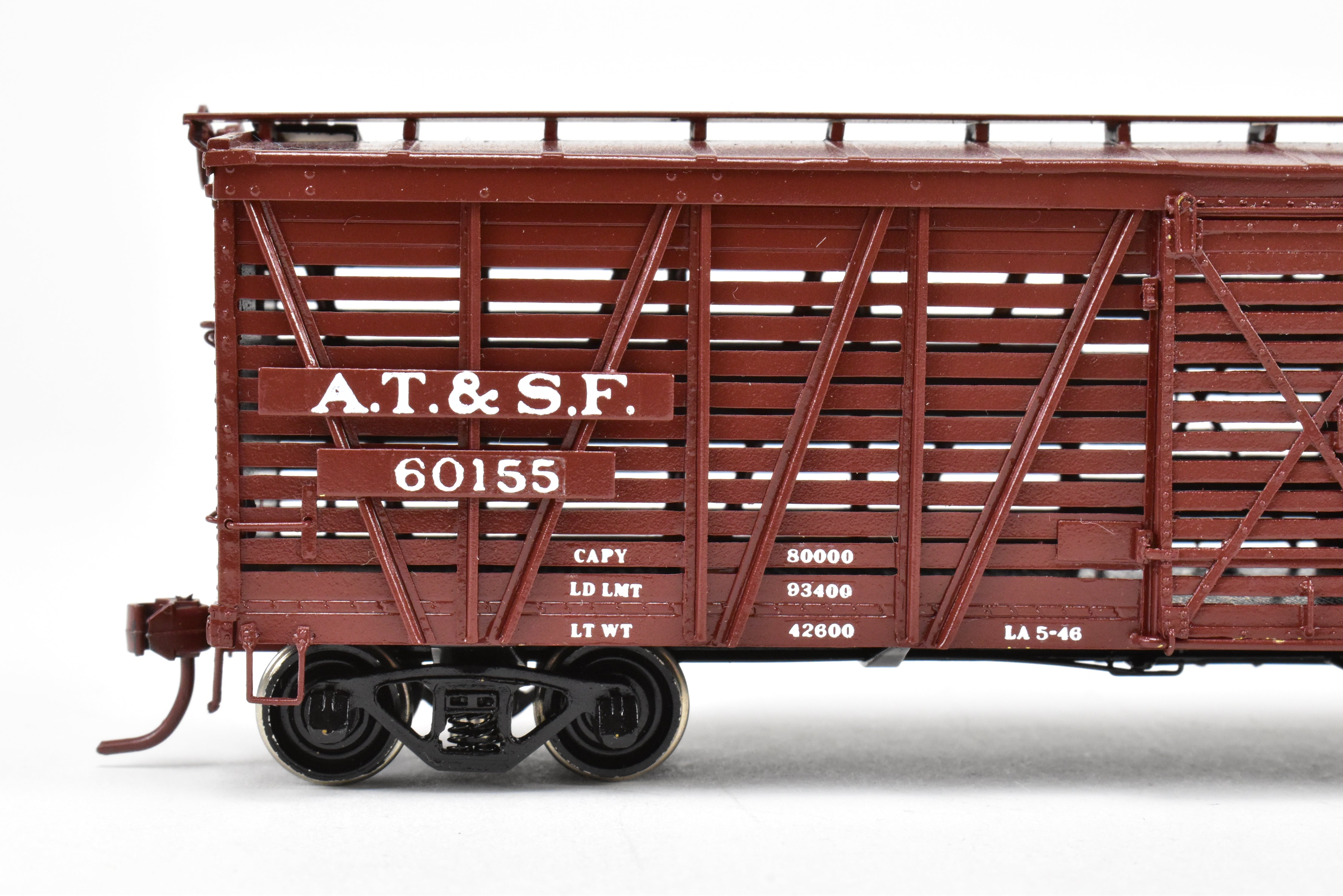 HO Scale Brass Santa Fe SK - T Stock Car C/P No. 60155 by Pecos River Brass
