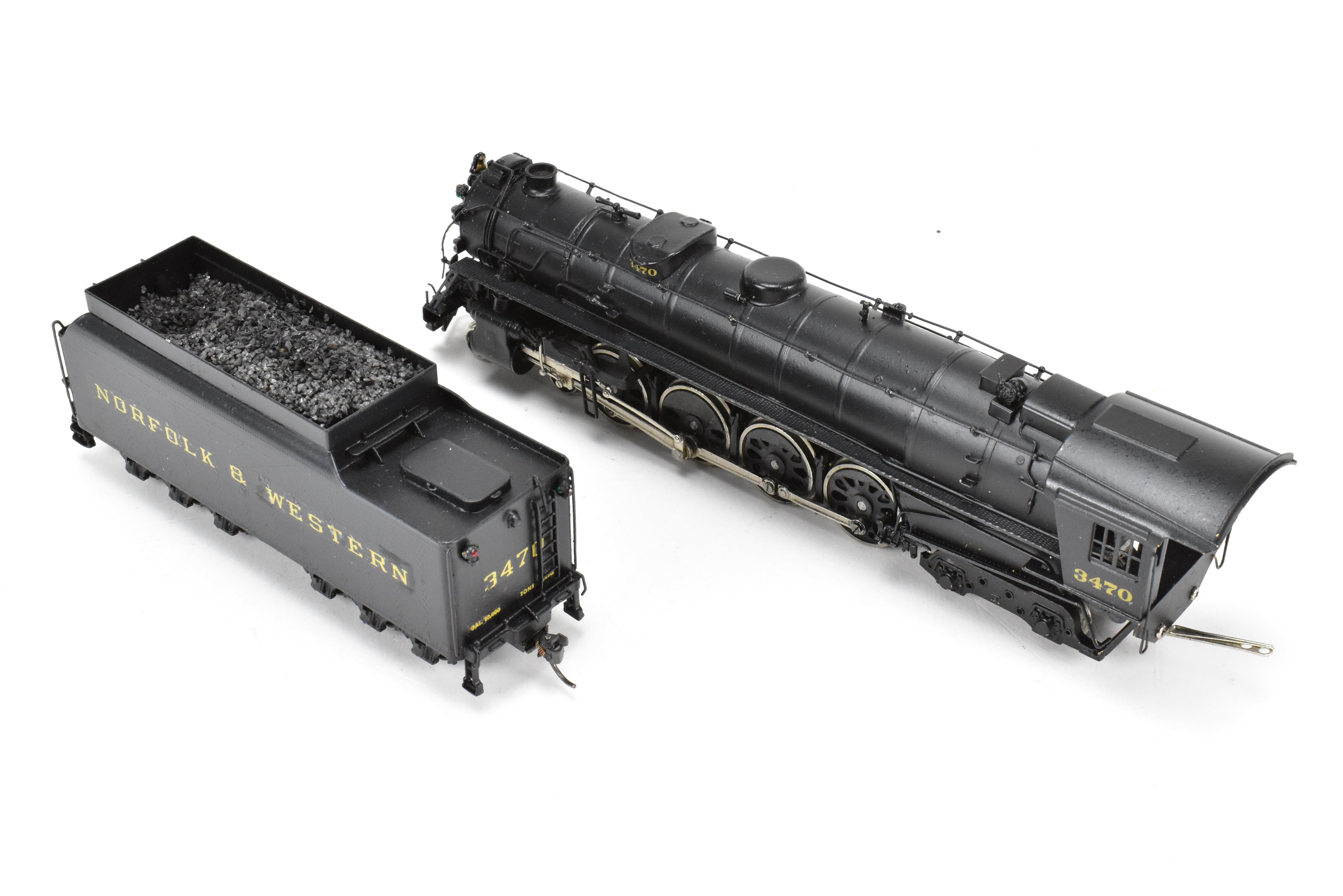 HO Scale Brass Nickel - Plated Model Train: DL&W - Lackawanna Class Q - 4a 4 - 8 - 4 Modern Pocono, Representing Norfolk & Western #3470
