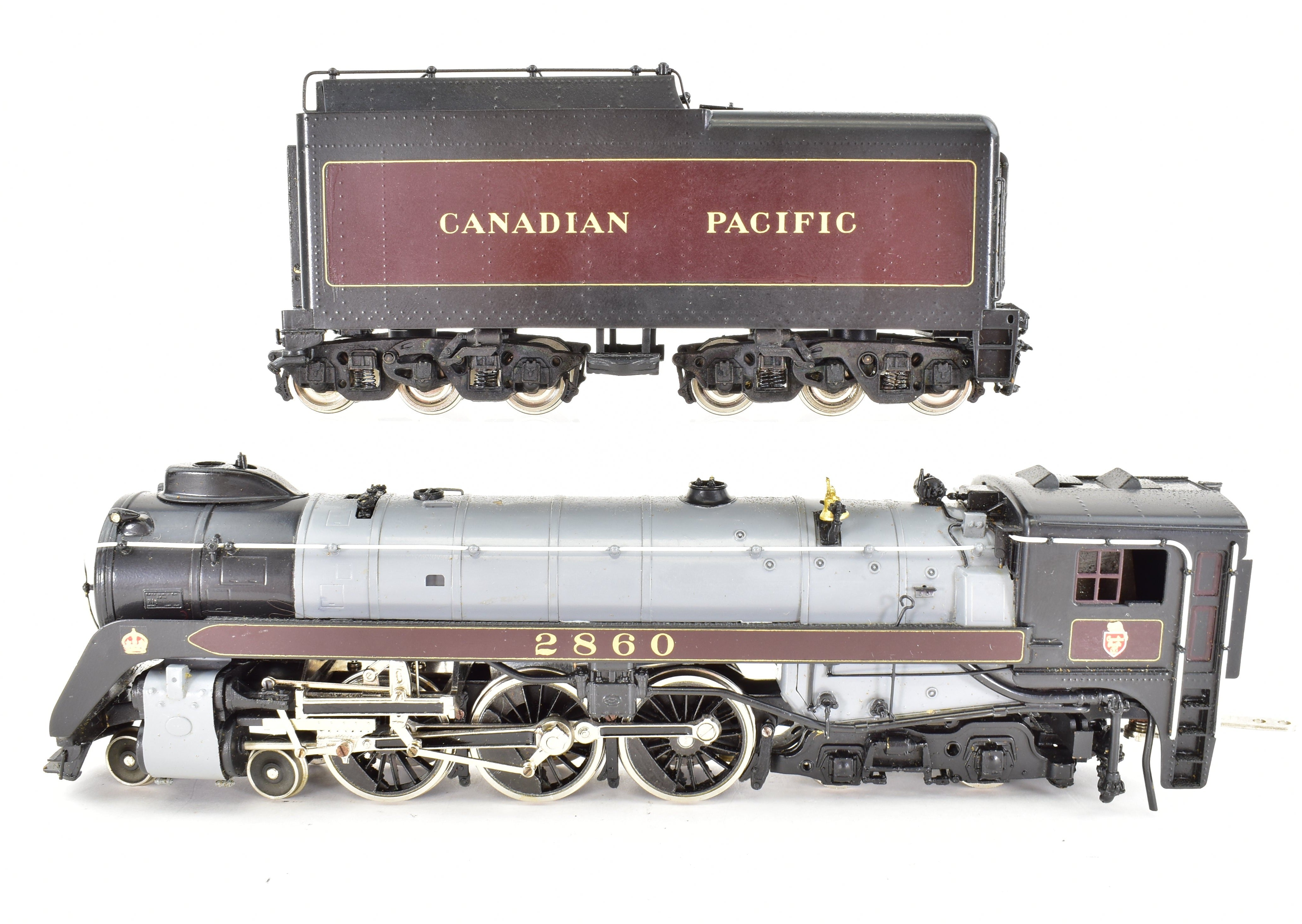 HO Scale Brass PFM - Tenshodo Model Train of Canadian Pacific Railway 4-6-4 Class H-1e #2860 Royal Hudson with Factory Paint Finish