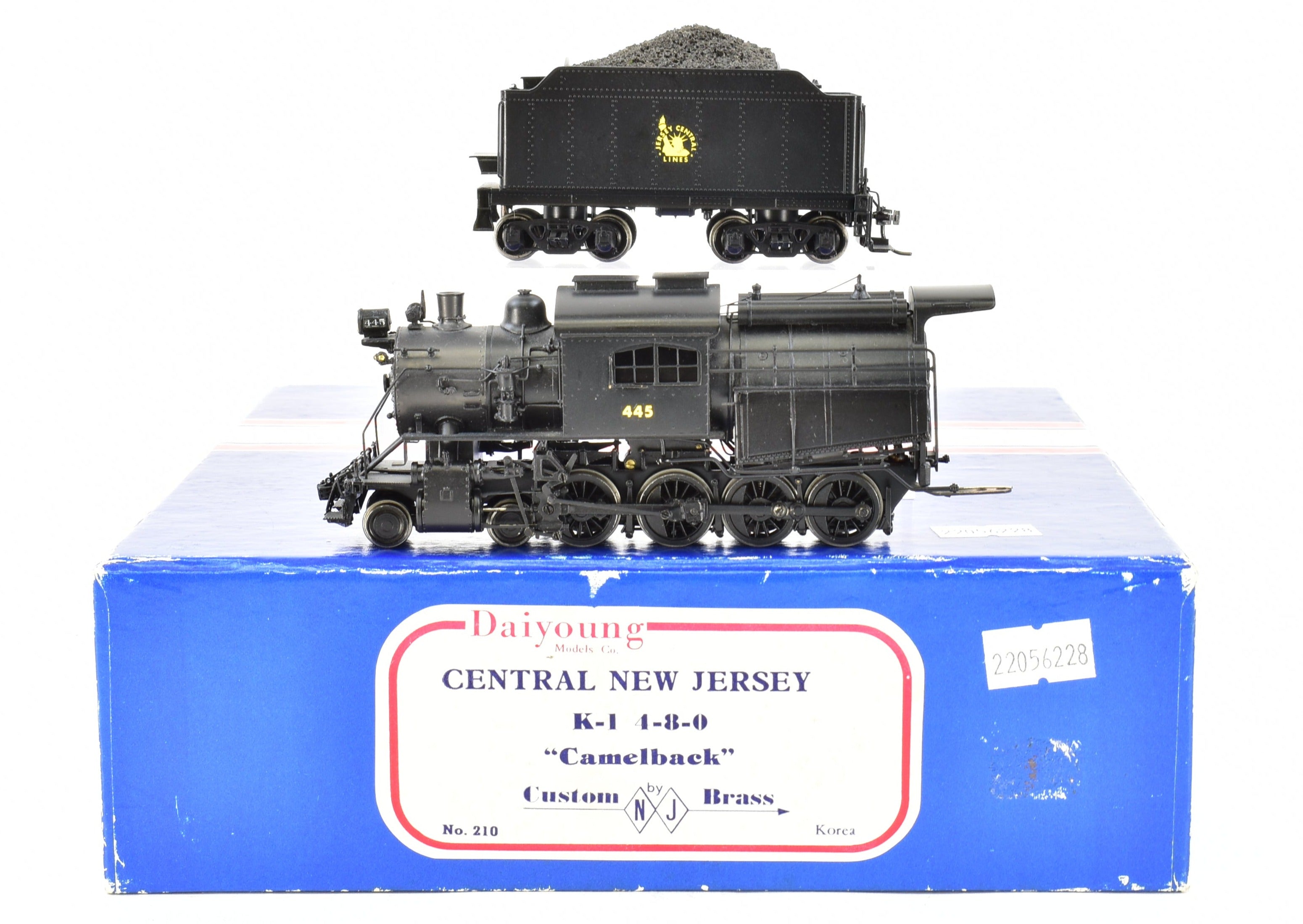 HO Scale Custom Painted Brass Model Train - Central Railroad of New Jersey K - 1 4 - 8 - 0 Camelback, NJ Custom Brass CNJ