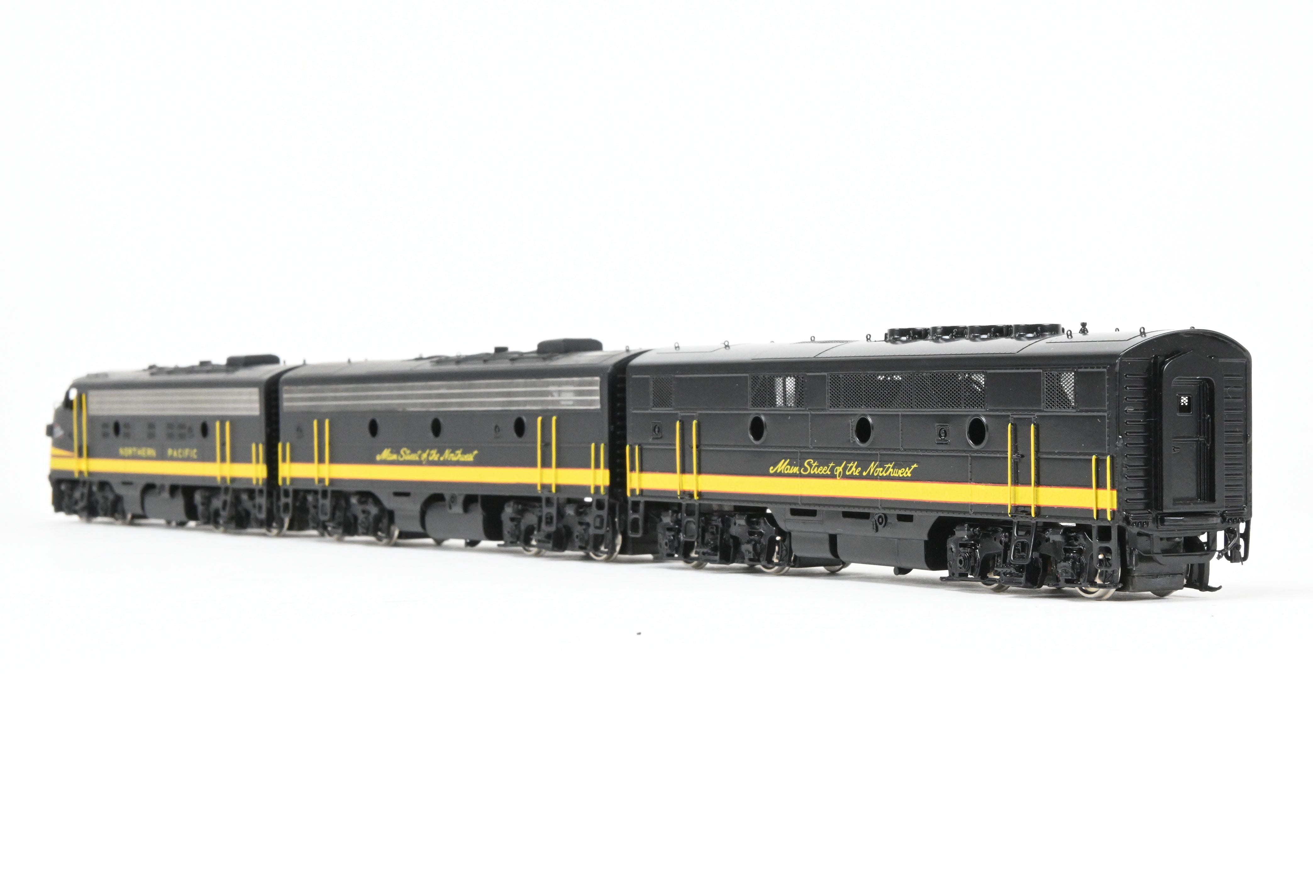 HO Scale Brass Model Train Set - Northern Pacific EMD F9A/F9B/F3B Set in Freight Scheme by Oriental Limited