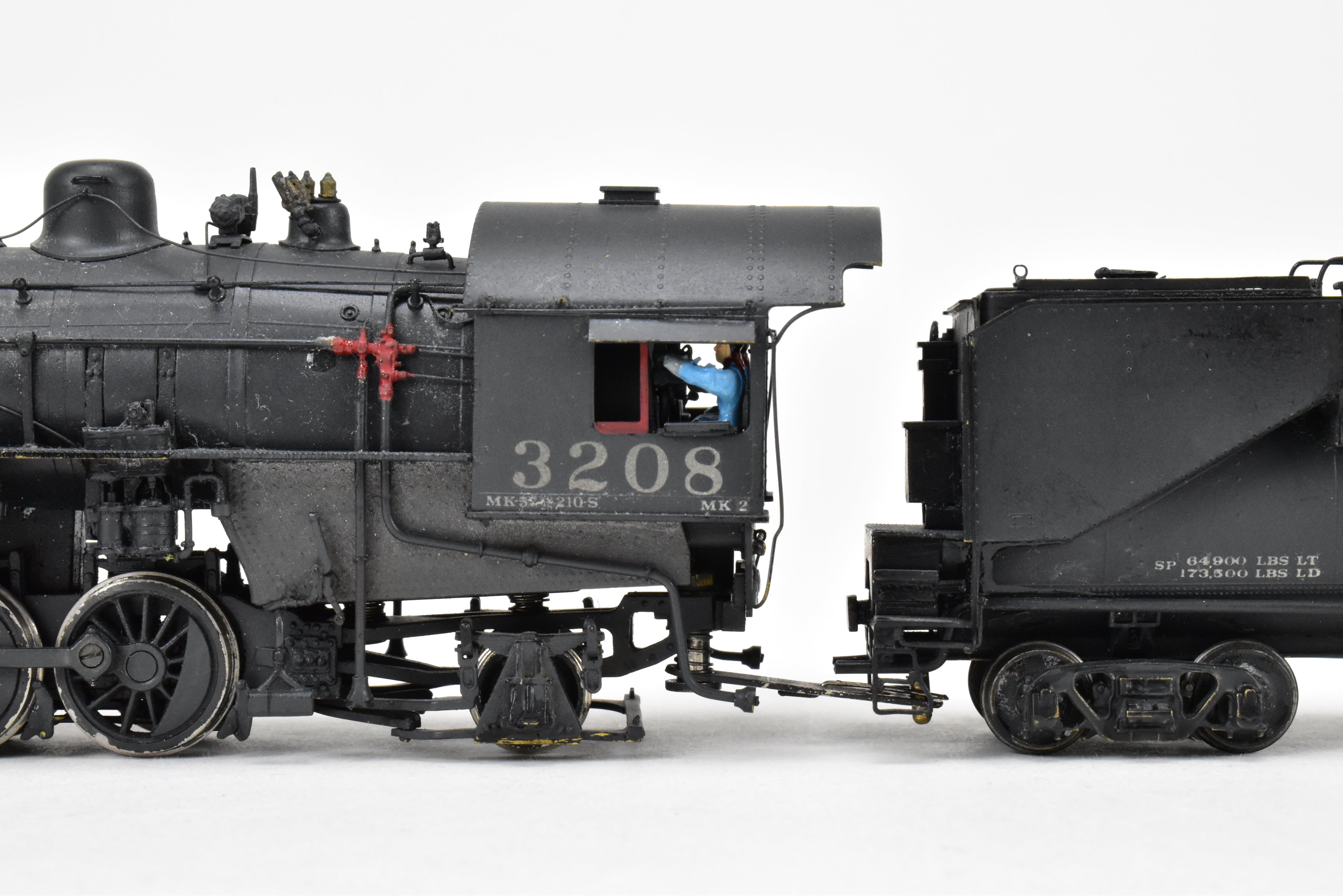 HO Brass Sunset Models SP - Southern Pacific MK - 2 2 - 8 - 2 CP #3208 with Light Weathering