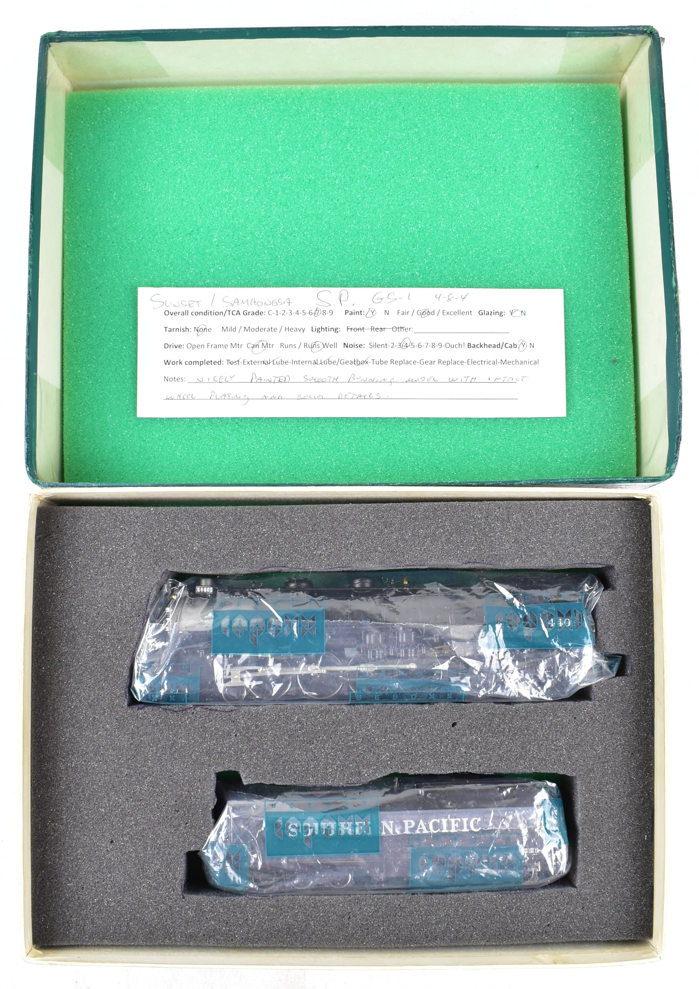 HO Scale Brass Sunset Models SP - Southern Pacific GS - 1 4 - 8 - 4 Custom Painted Model Train with Incorrect Box