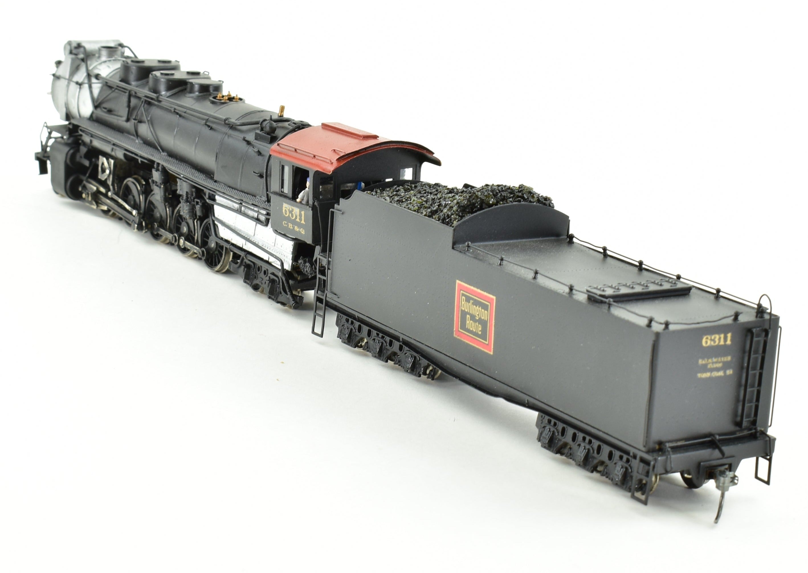 HO Scale Brass Nickel - Plated NPP CB&Q Burlington Route 2 - 10 - 4 Class M - 4 Custom Painted Locomotive