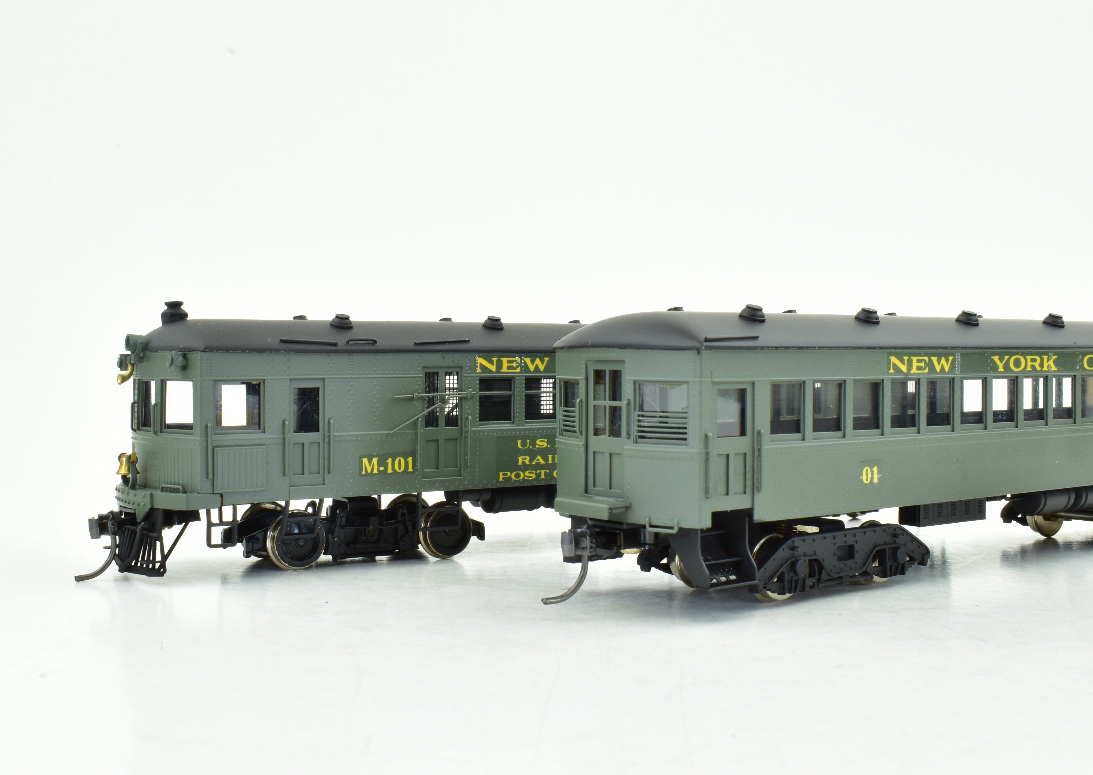HO Scale Custom Brass Gas Motor Rail Car Set - New York Central 2 Car Set by Brass NJ Custom, Built by Orion in Japan