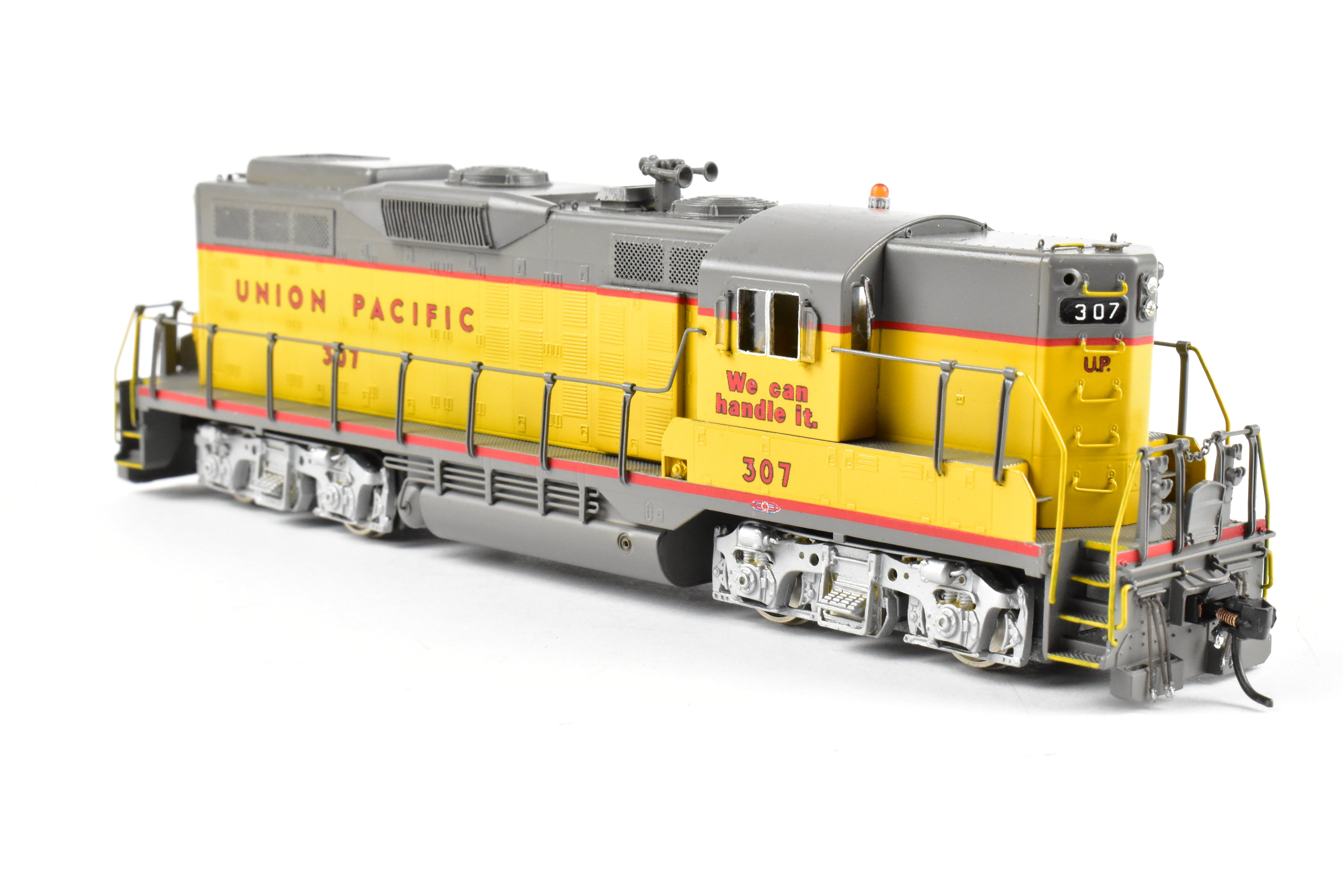 HO Scale Brass Model of Oriental Limited Union Pacific EMD GP9 Locomotive with 1750 HP MA Version, Unit Number 307