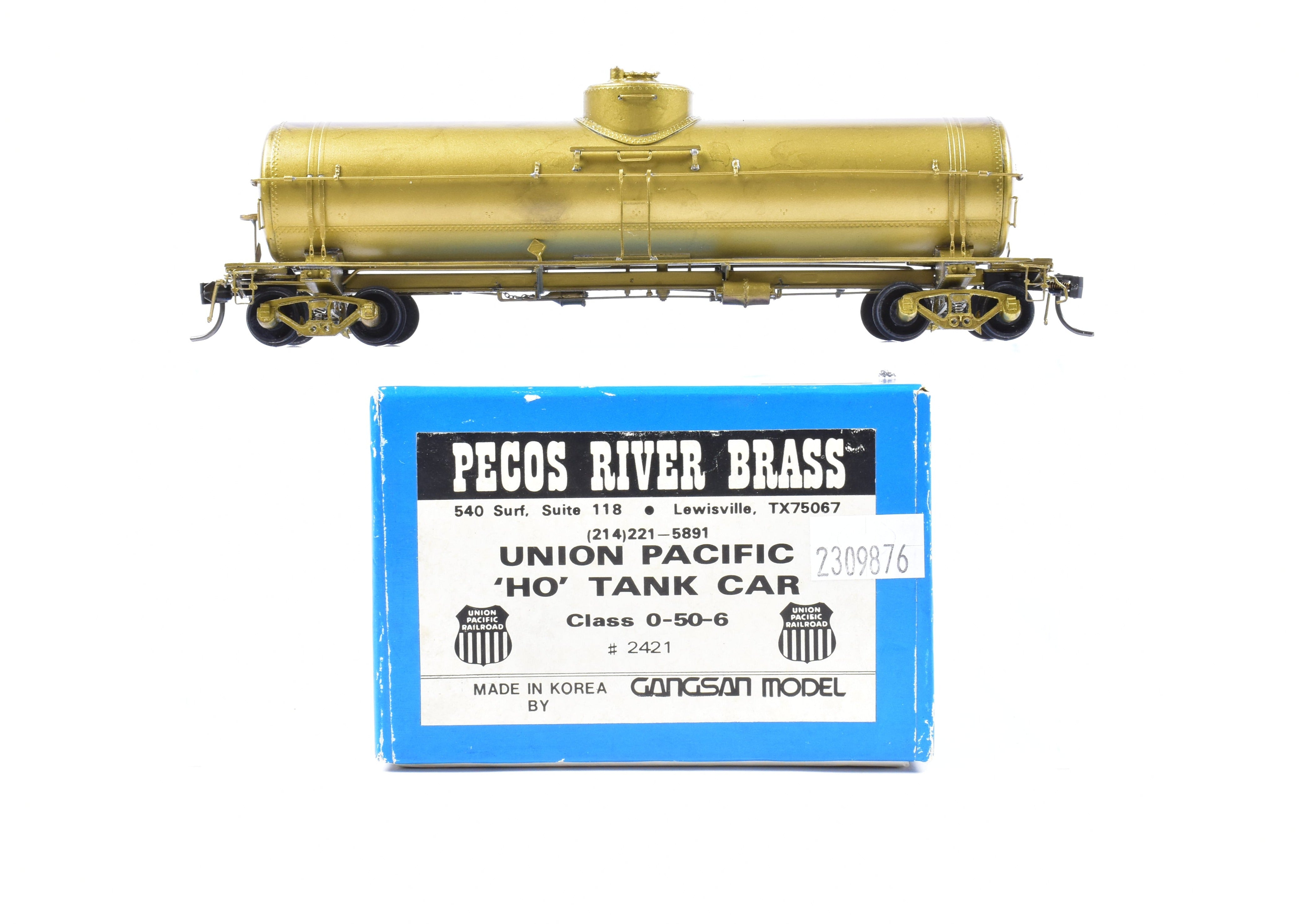 HO Scale Brass Union Pacific O - 50 - 6 Tank Car by Pecos River Brass