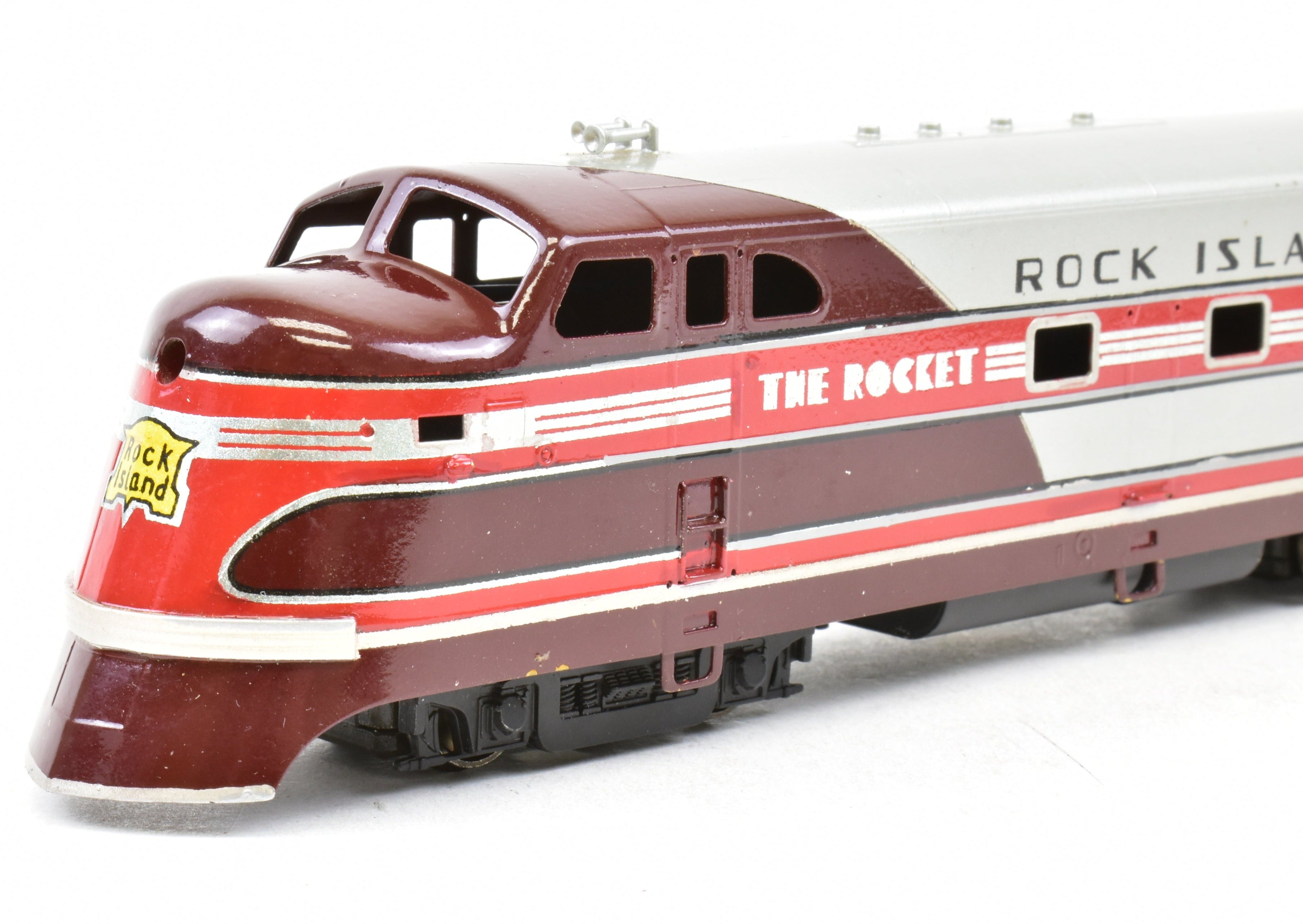HO Scale Brass Nickel Plate Products CRI&P - Rock Island Rocket TA Locomotive and 4-Car Set with an Additional Factory-Painted Car