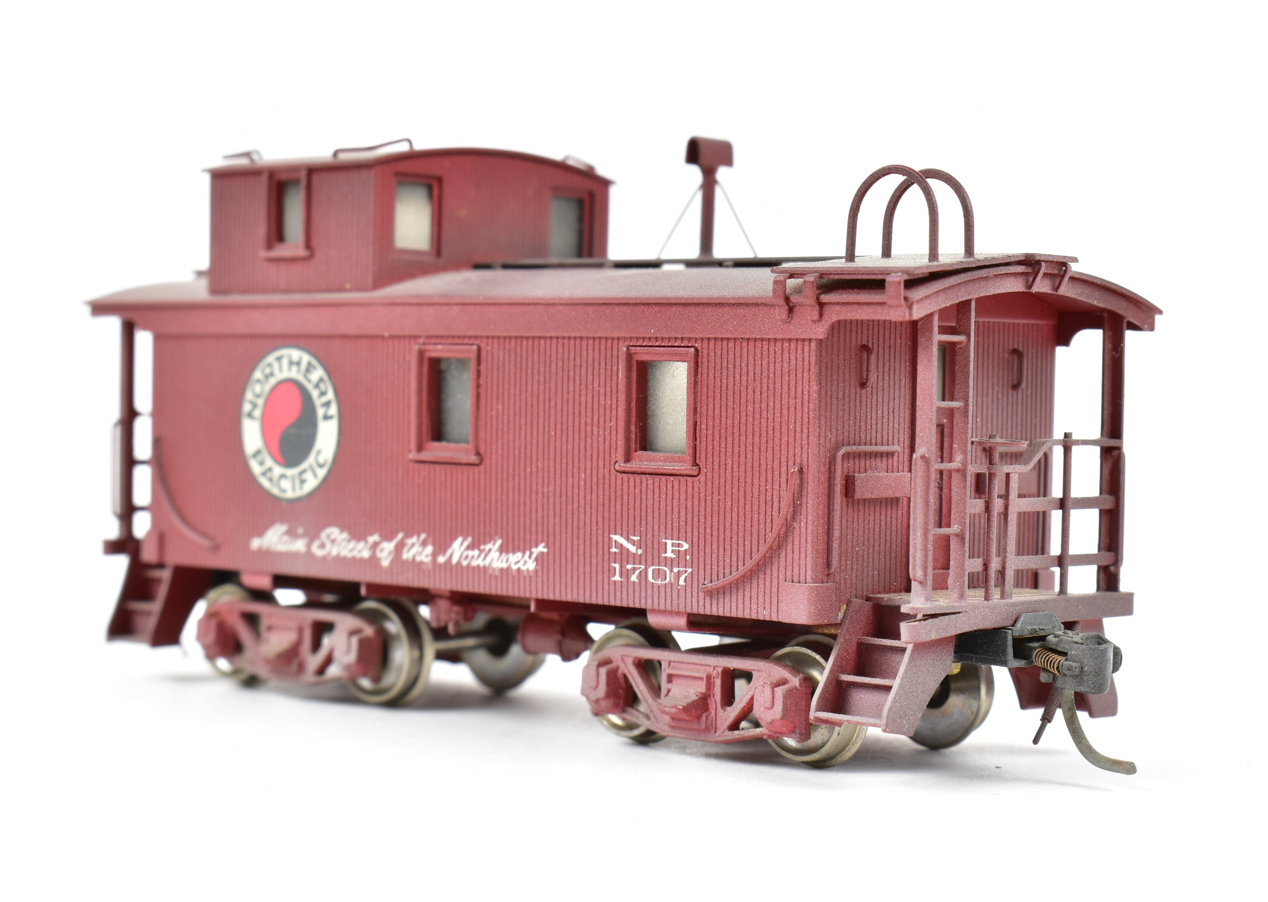 Custom Painted HO Brass NWSL - Northwest Short Line NP - Northern Pacific Wood Caboose